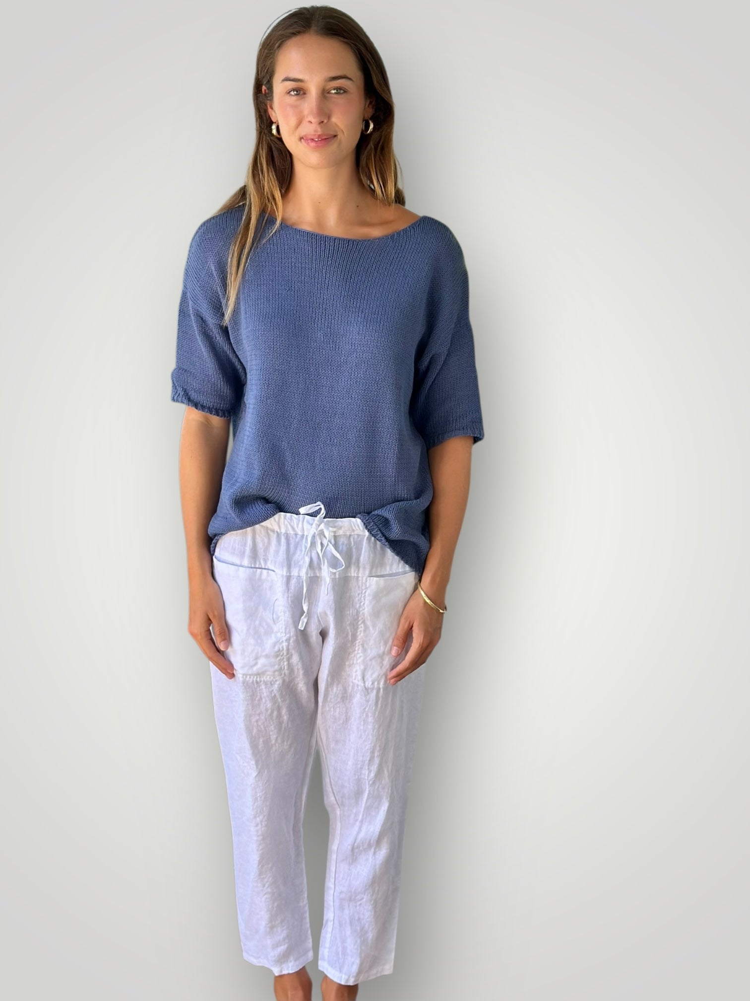 jessie pant-white linen Apparel