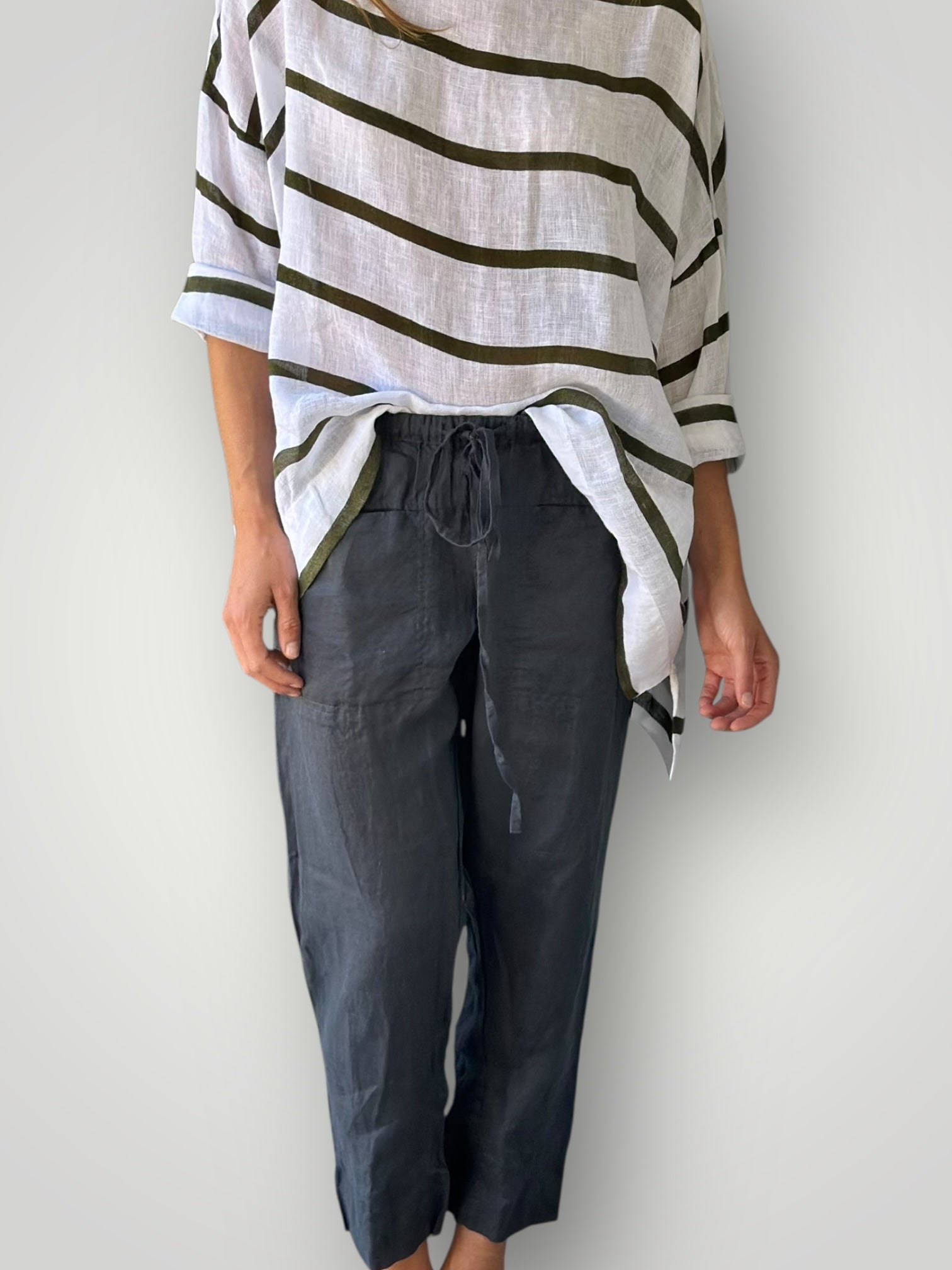 darcy pants - charcoal linen Apparel