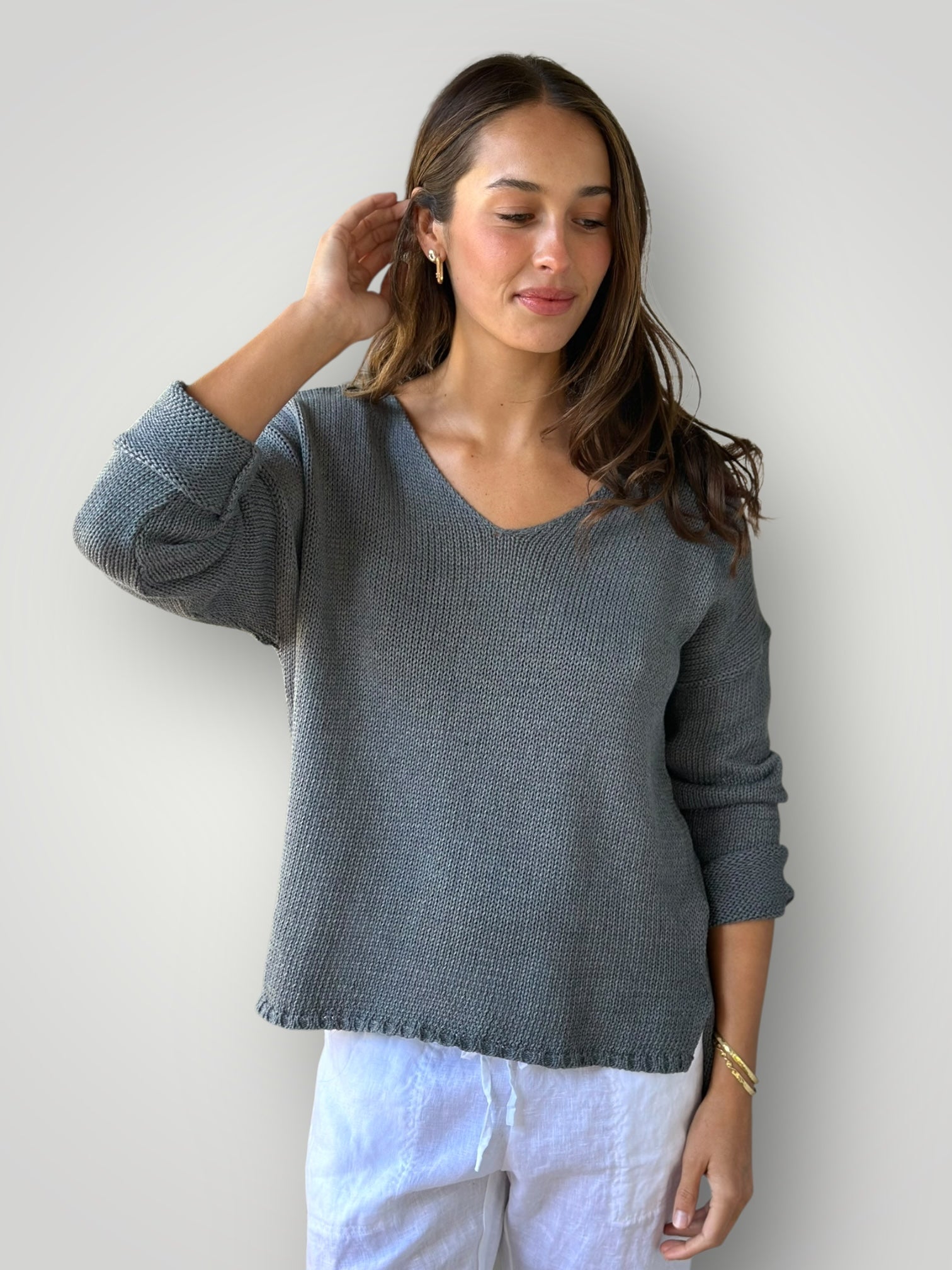 jamie cotton knit - grey Apparel