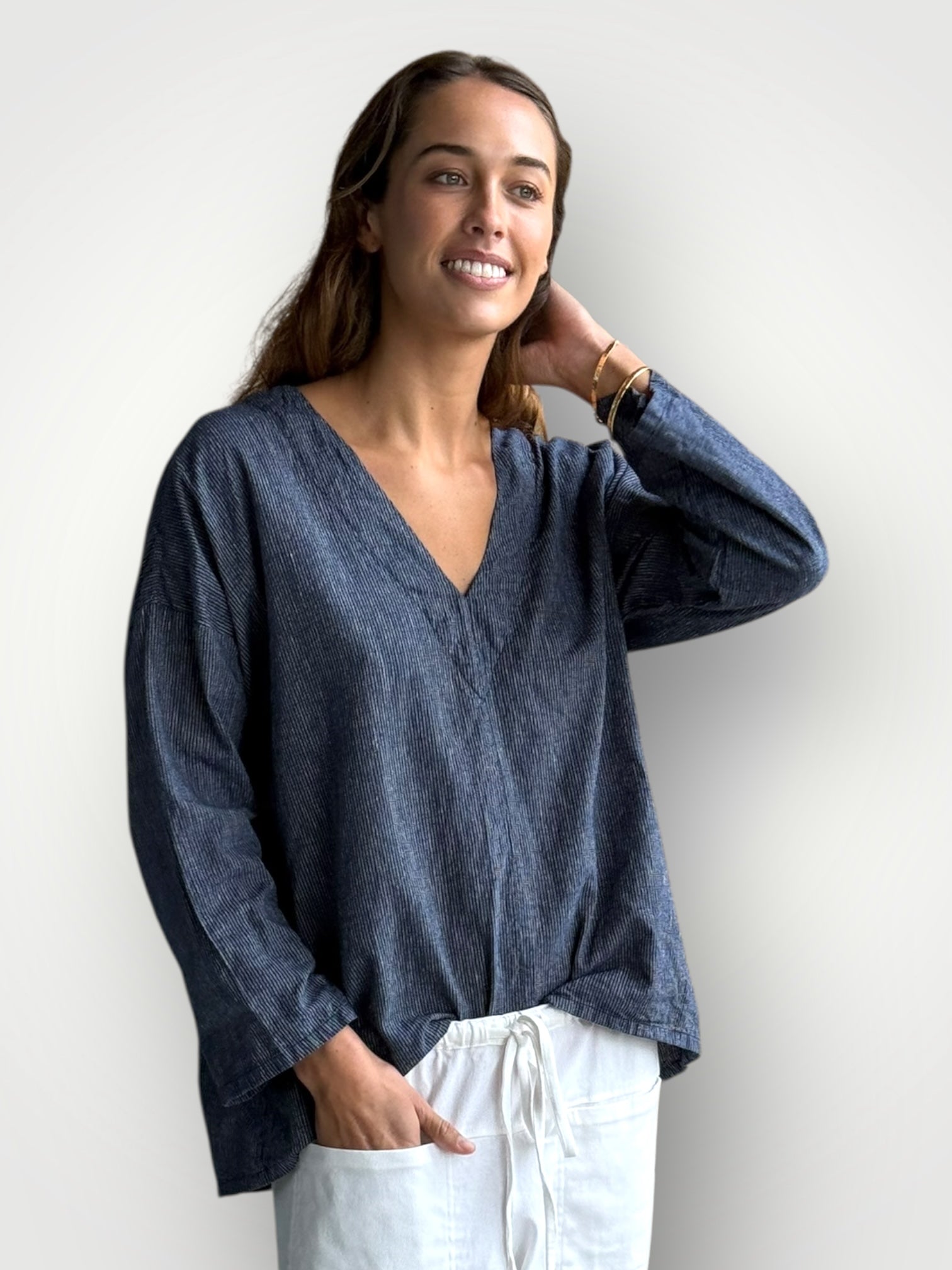 paige top - fine navy stripe Apparel