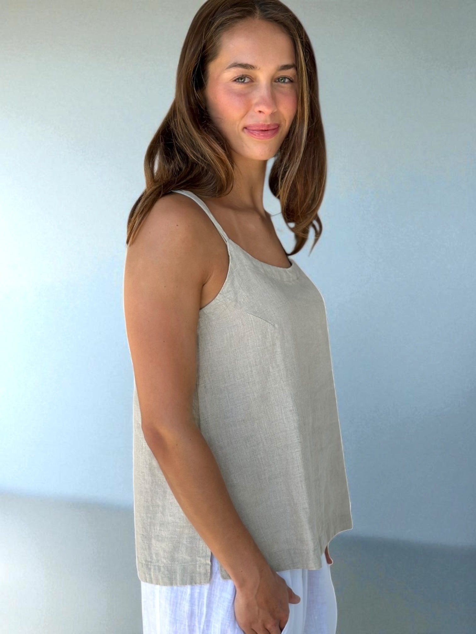 amy cami - natural linen