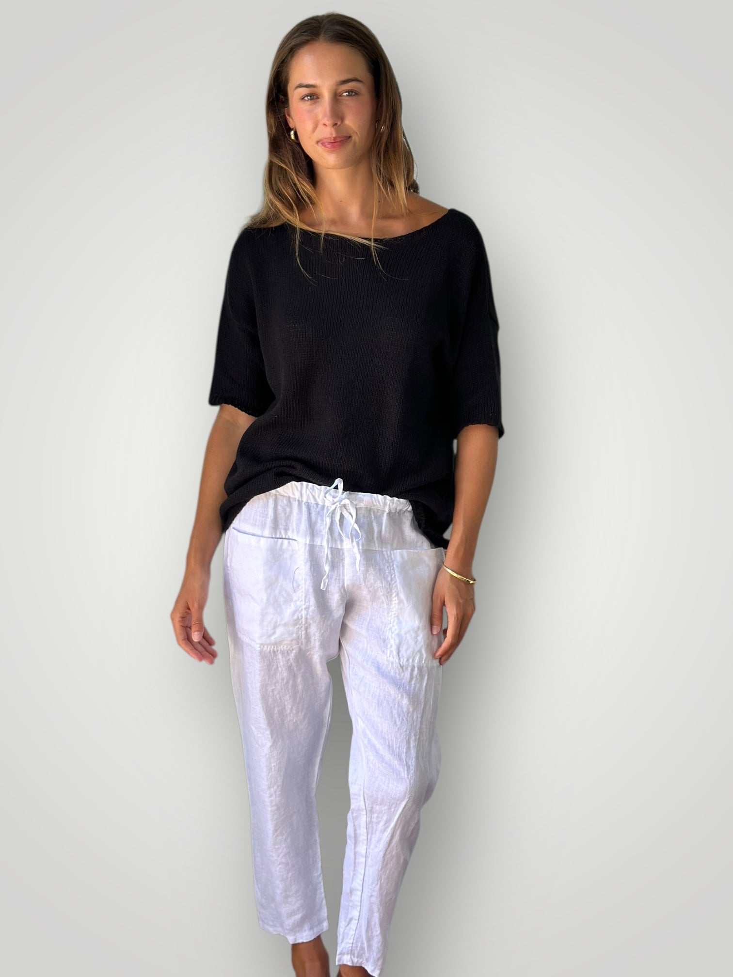 jessie pant-white linen Apparel