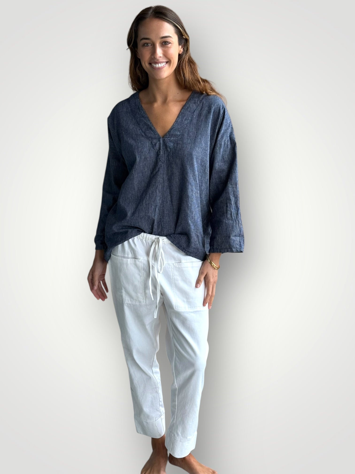paige top - fine navy stripe Apparel