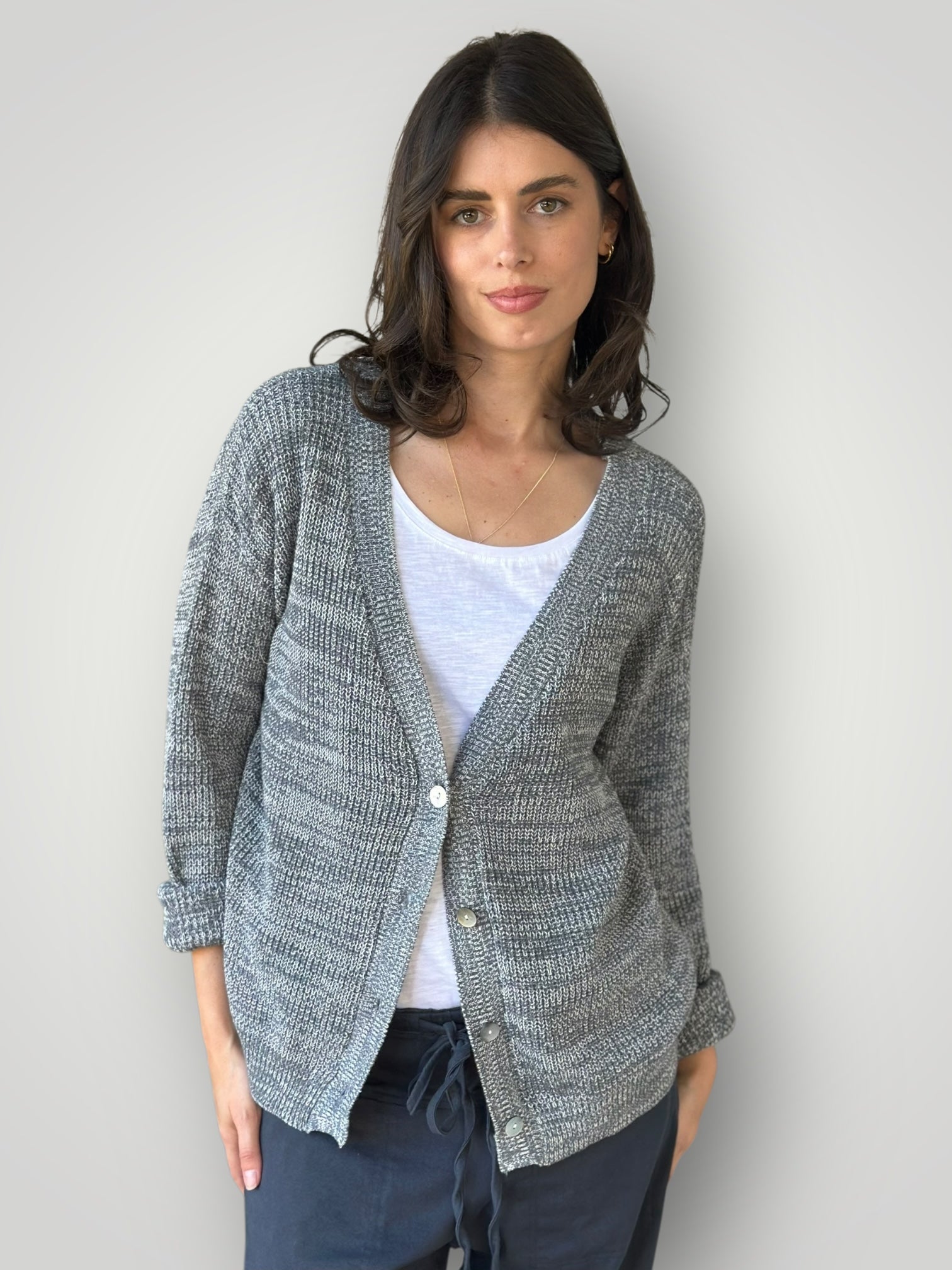 lucas cardi - grey/white mix cotton Apparel