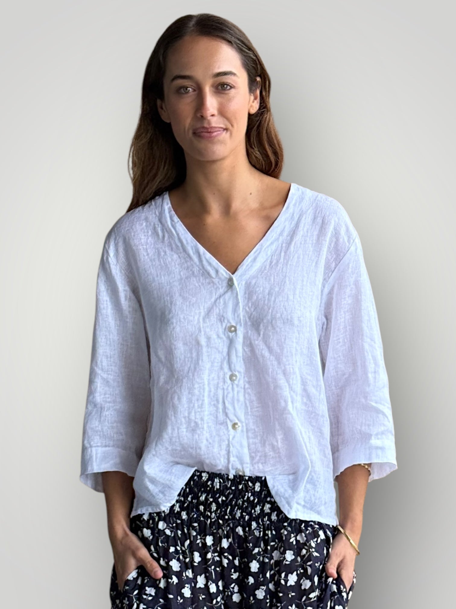 raine shirt - white linen Apparel