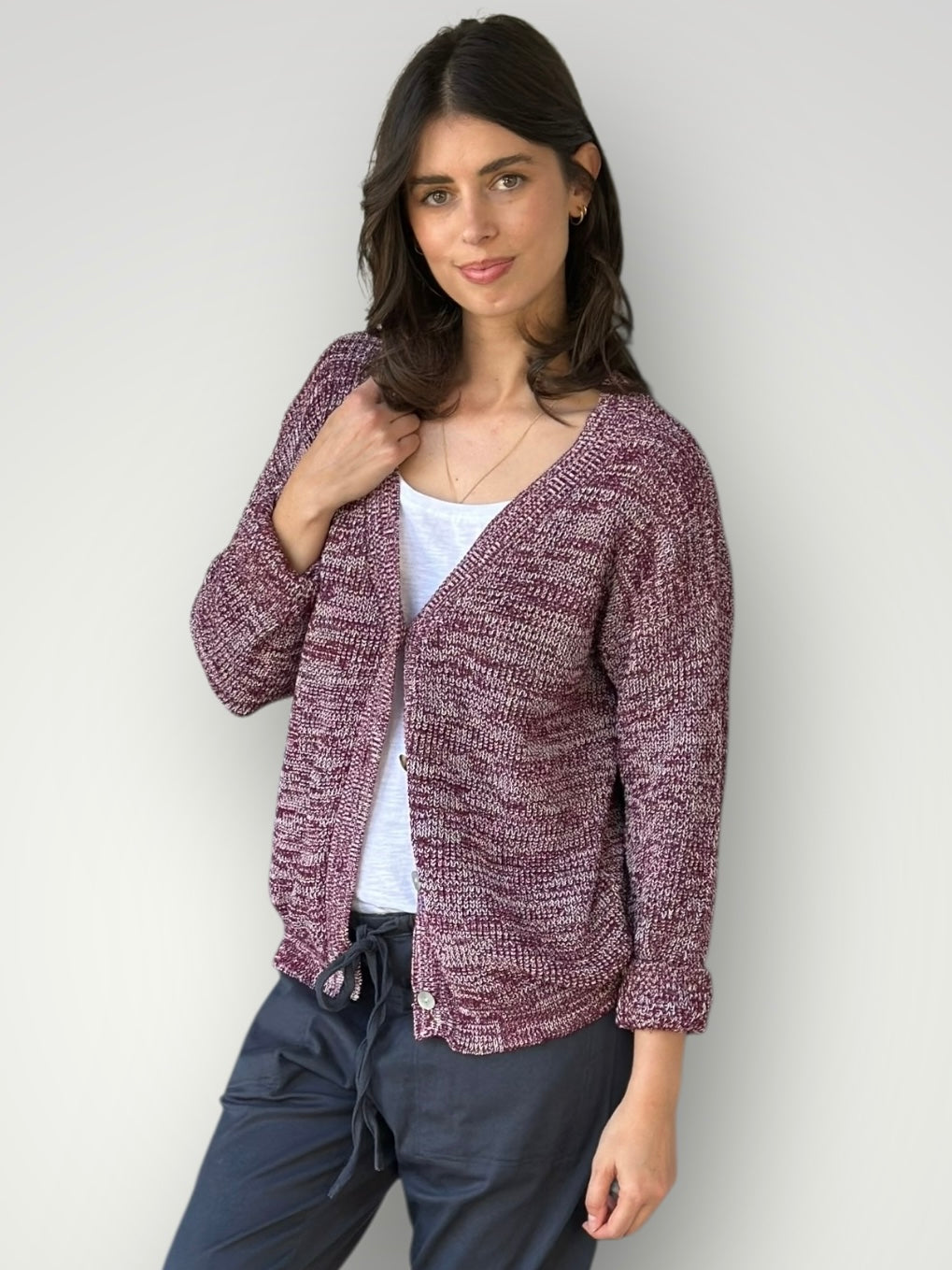 lucas cardi - wine/white blend cotton Apparel