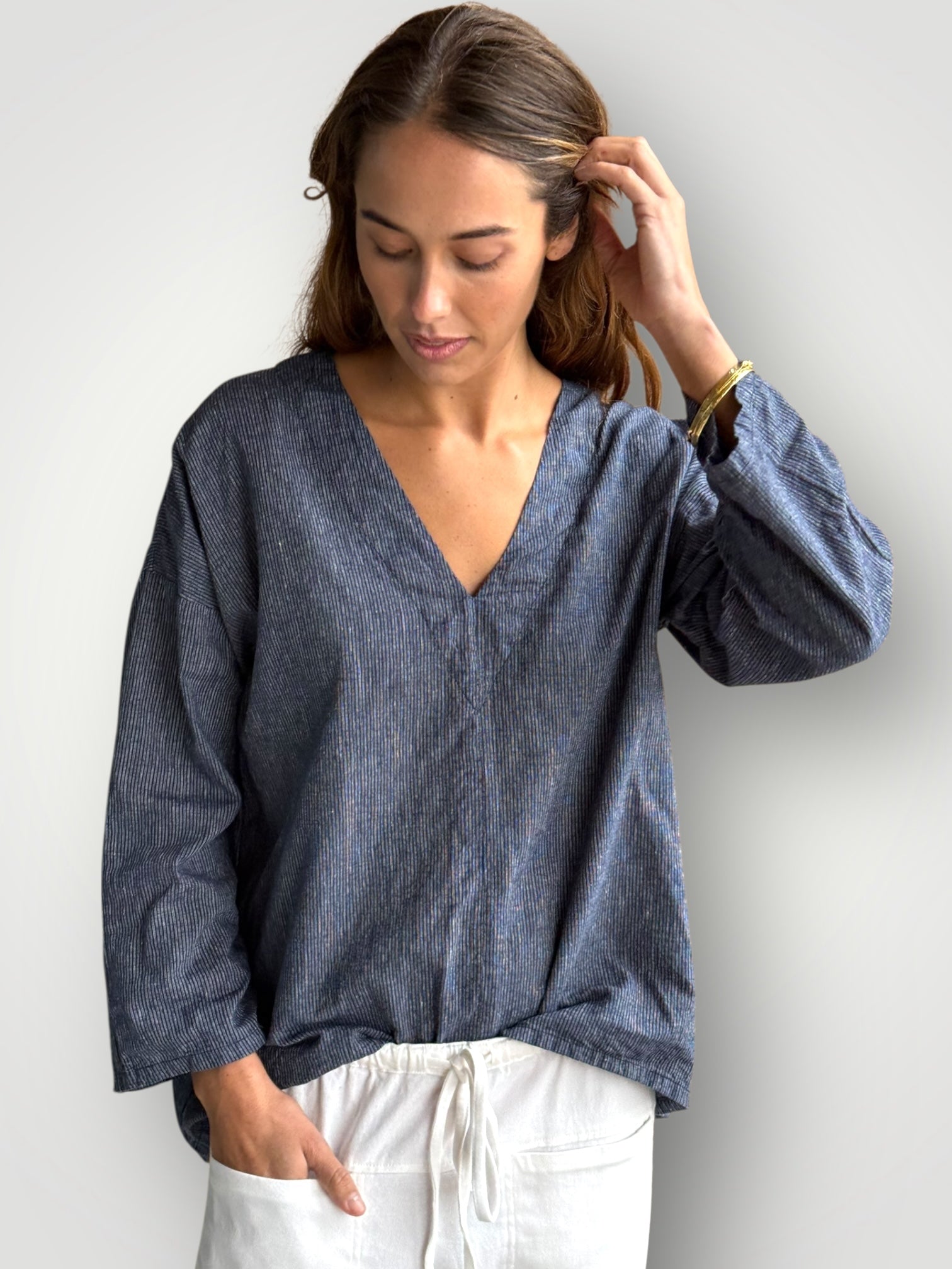 paige top - fine navy stripe Apparel