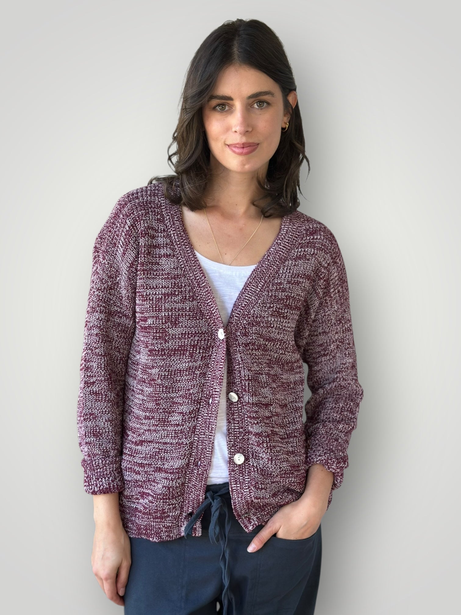 lucas cardi - wine/white blend cotton Apparel