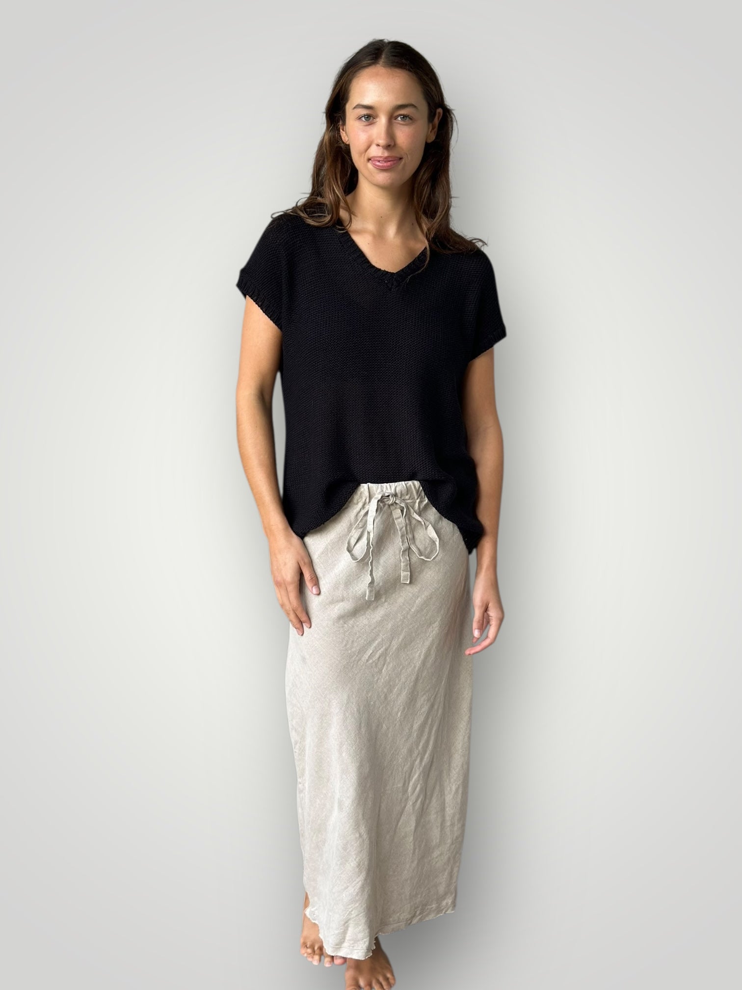 anthea skirt-natural linen Apparel
