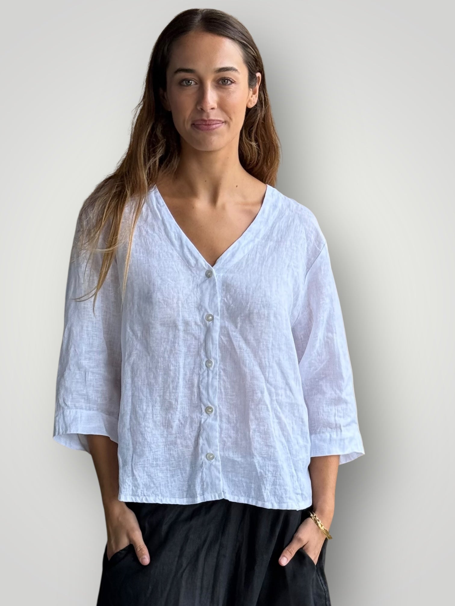 raine shirt - white linen Apparel