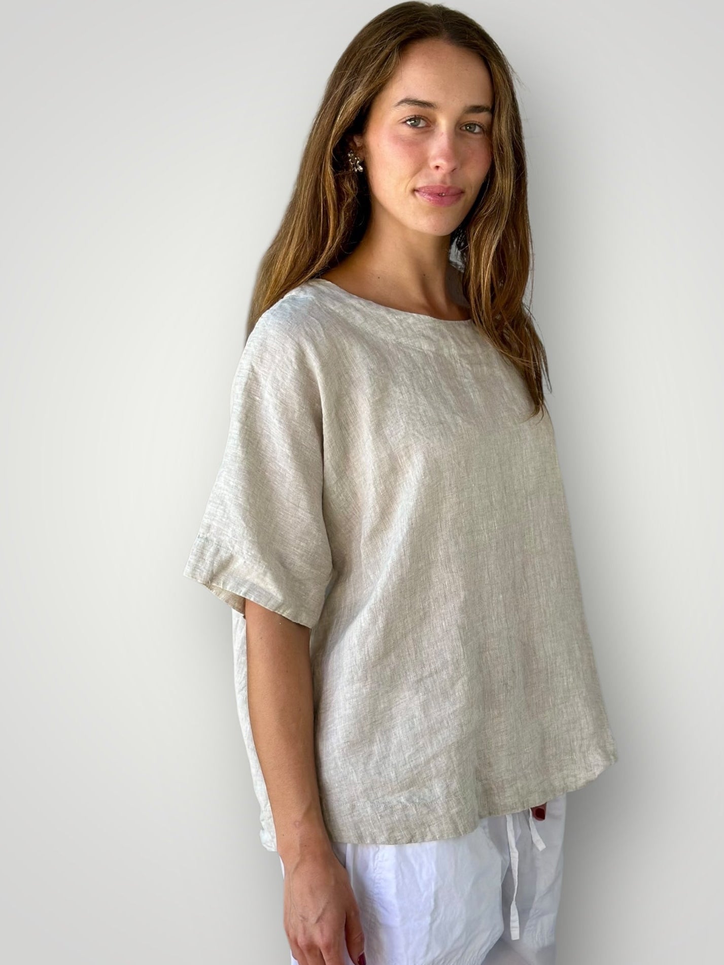 mia top - natural linen Apparel