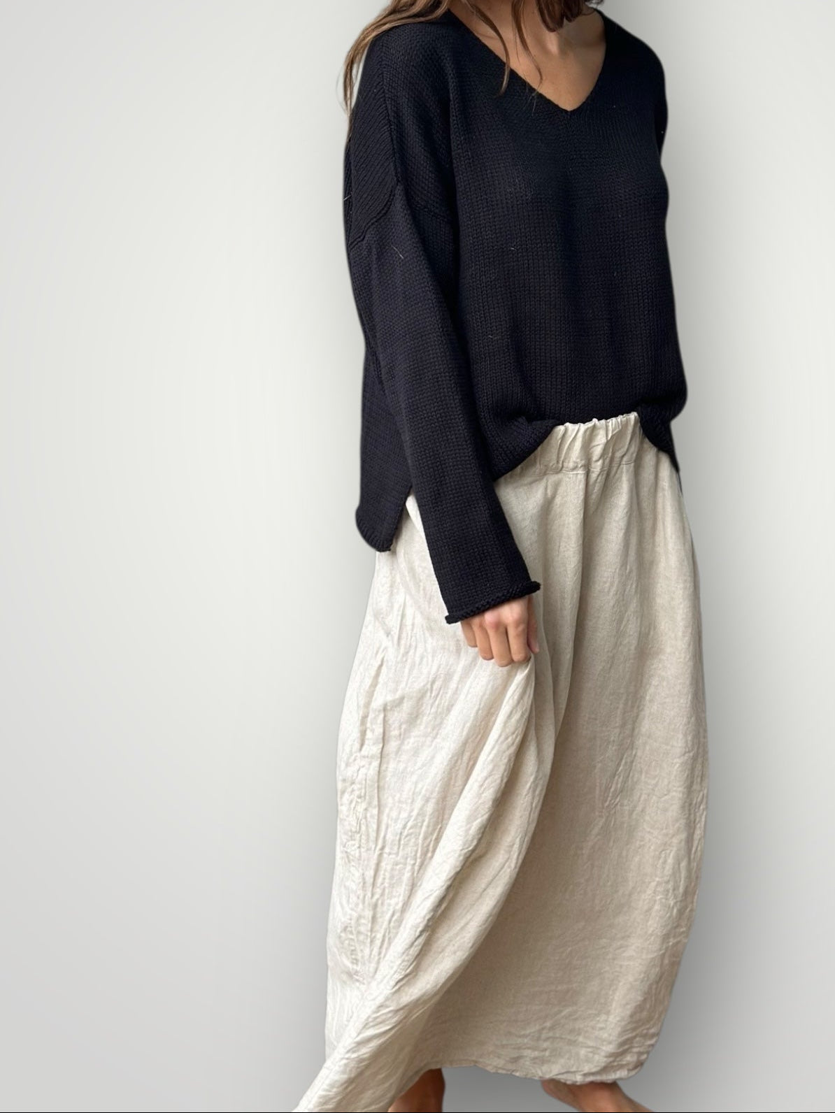 lana skirt-natural linen Apparel
