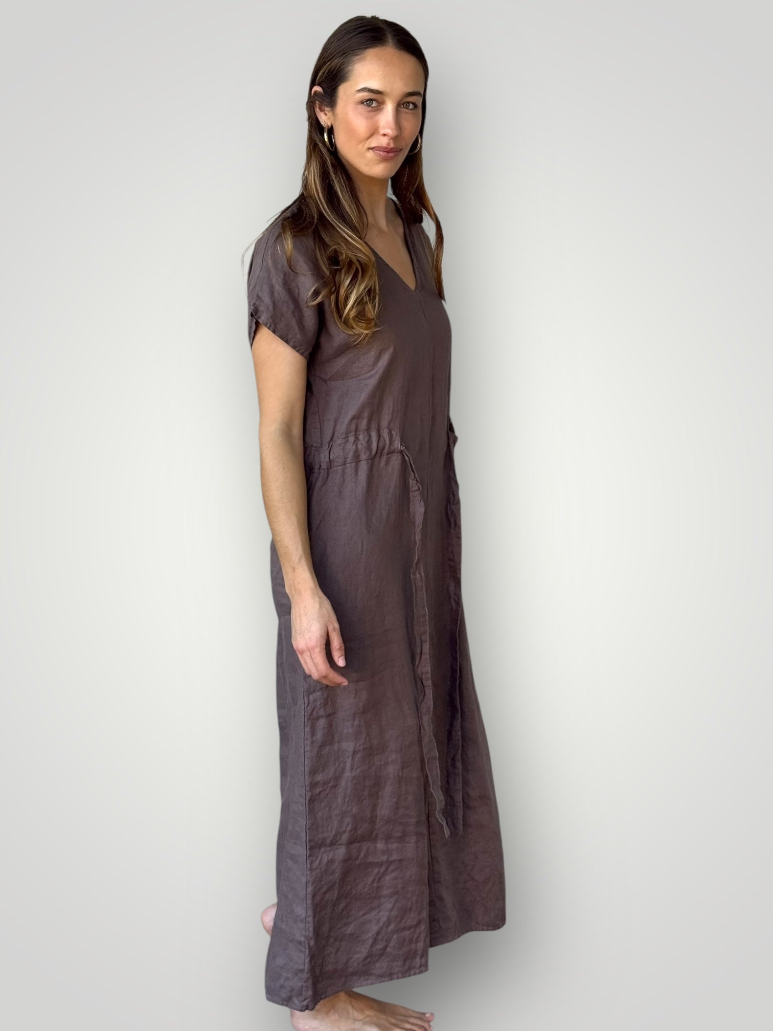 harper dress - soil linen Apparel