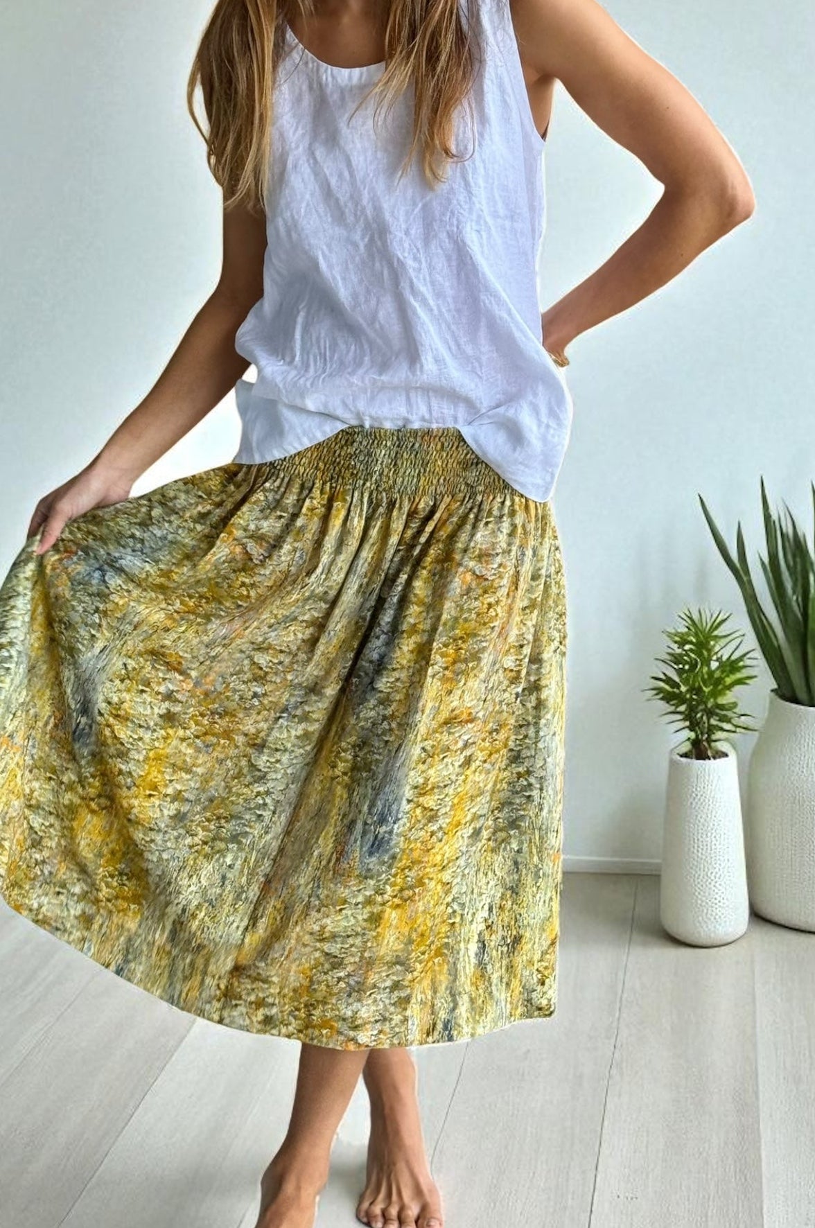 lola skirt - golden water colour Apparel