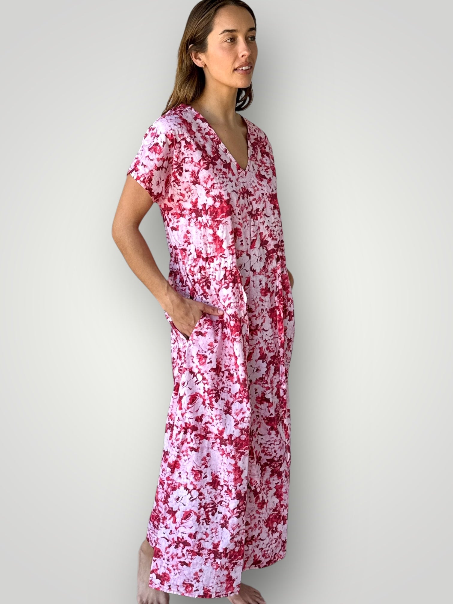 harper dress - crimson bouquet cotton Apparel
