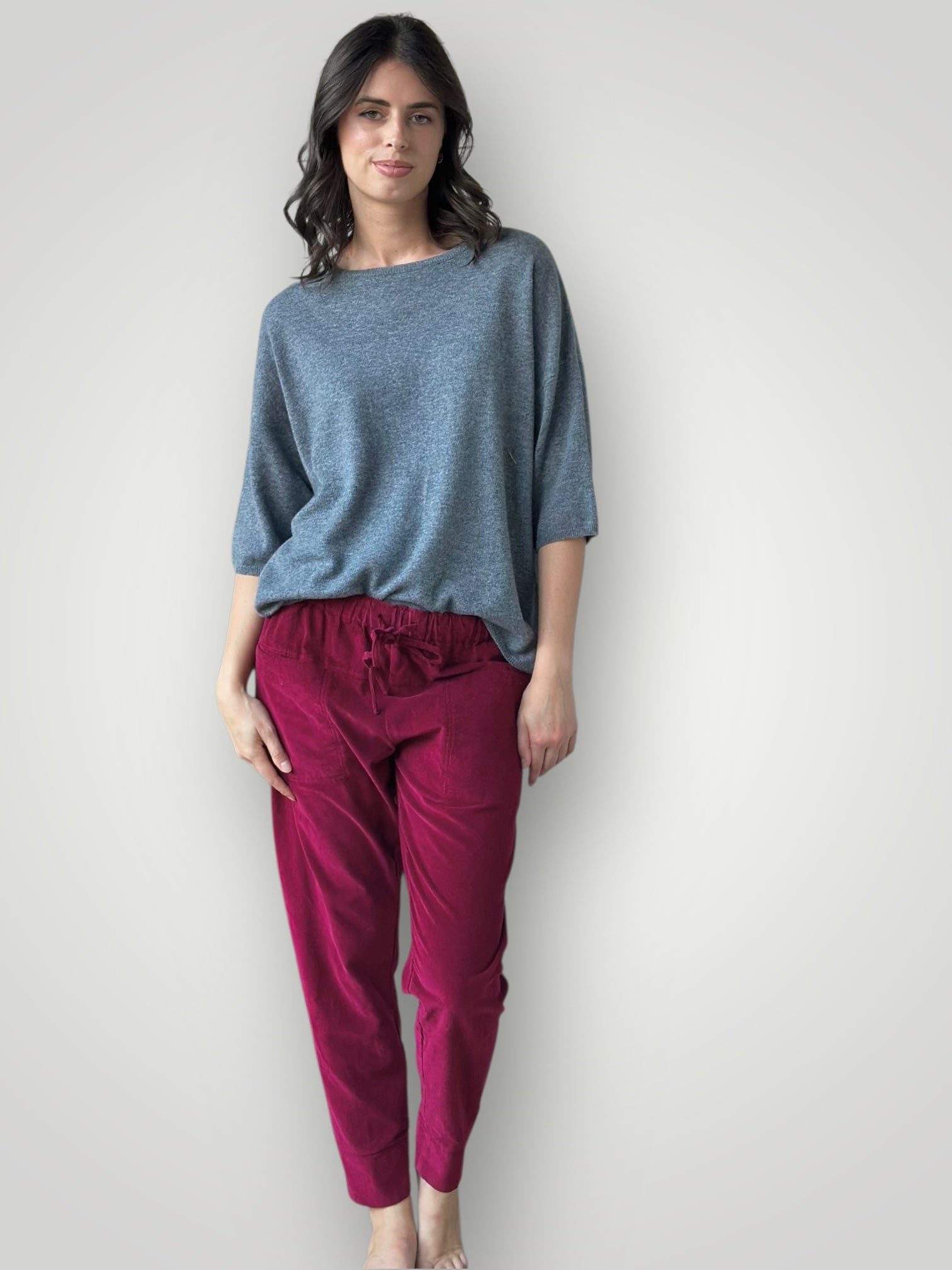 alexia cashmere top-slate grey General