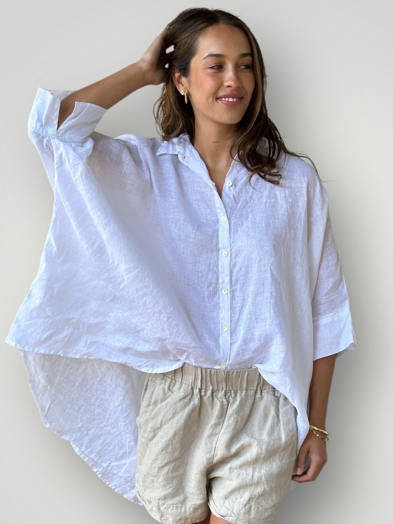 issey shirt - white linen Apparel