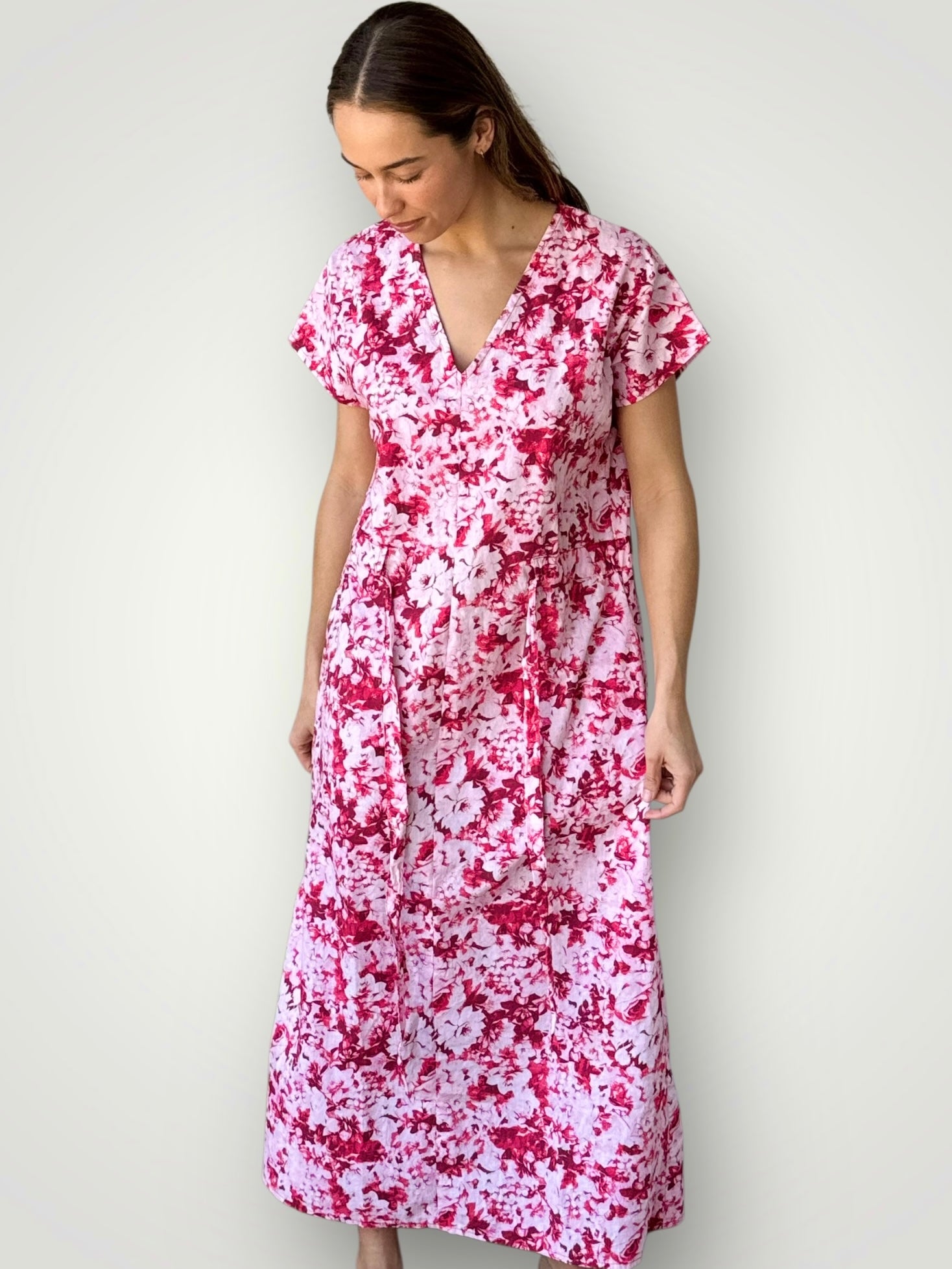 harper dress - crimson bouquet cotton Apparel
