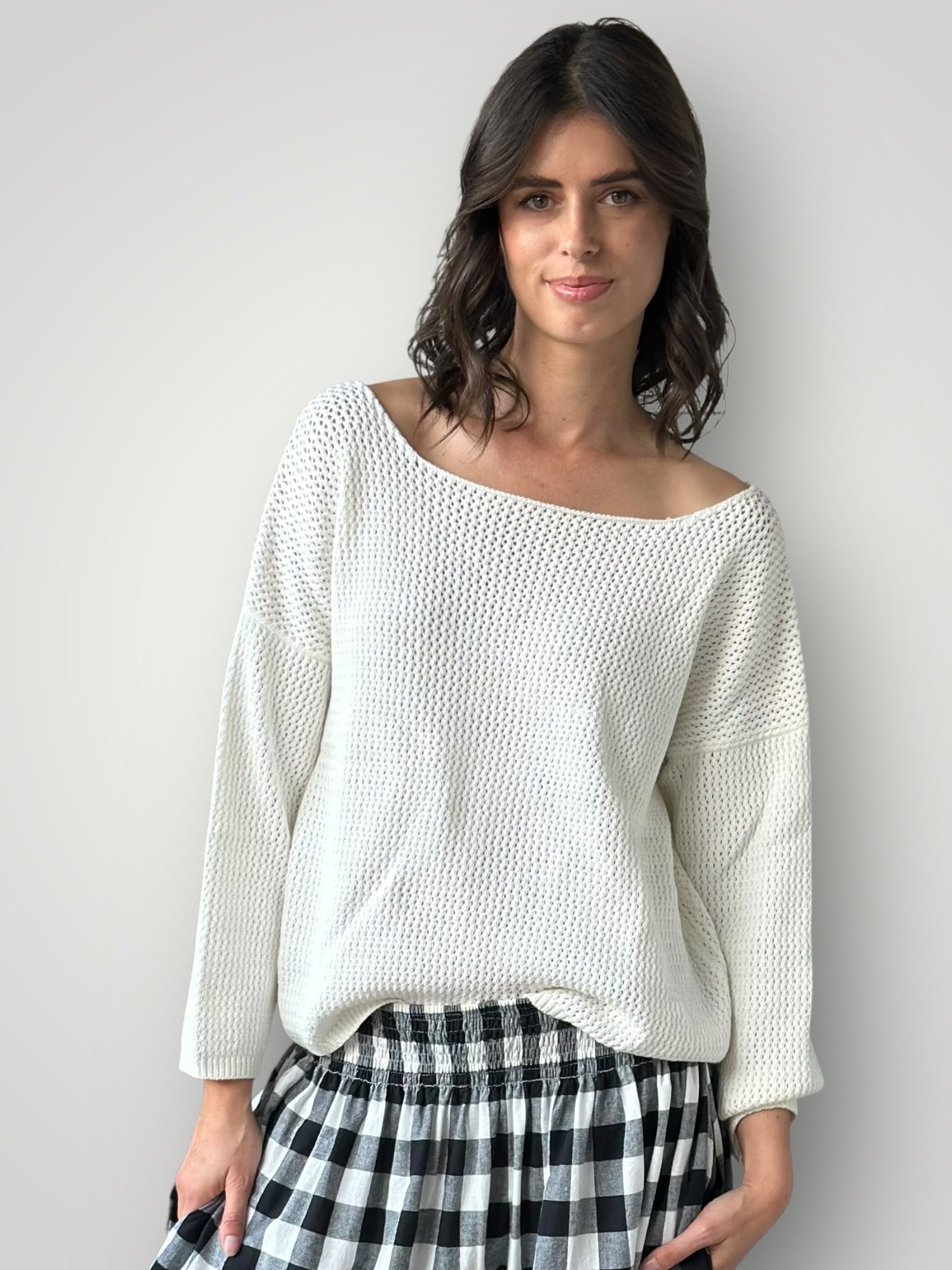 aria jersey- ivory cotton pointel Apparel