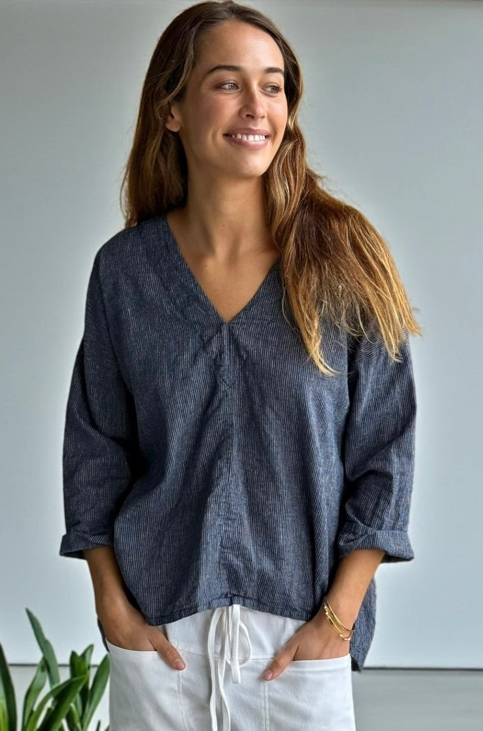 paige top - fine navy stripe Apparel