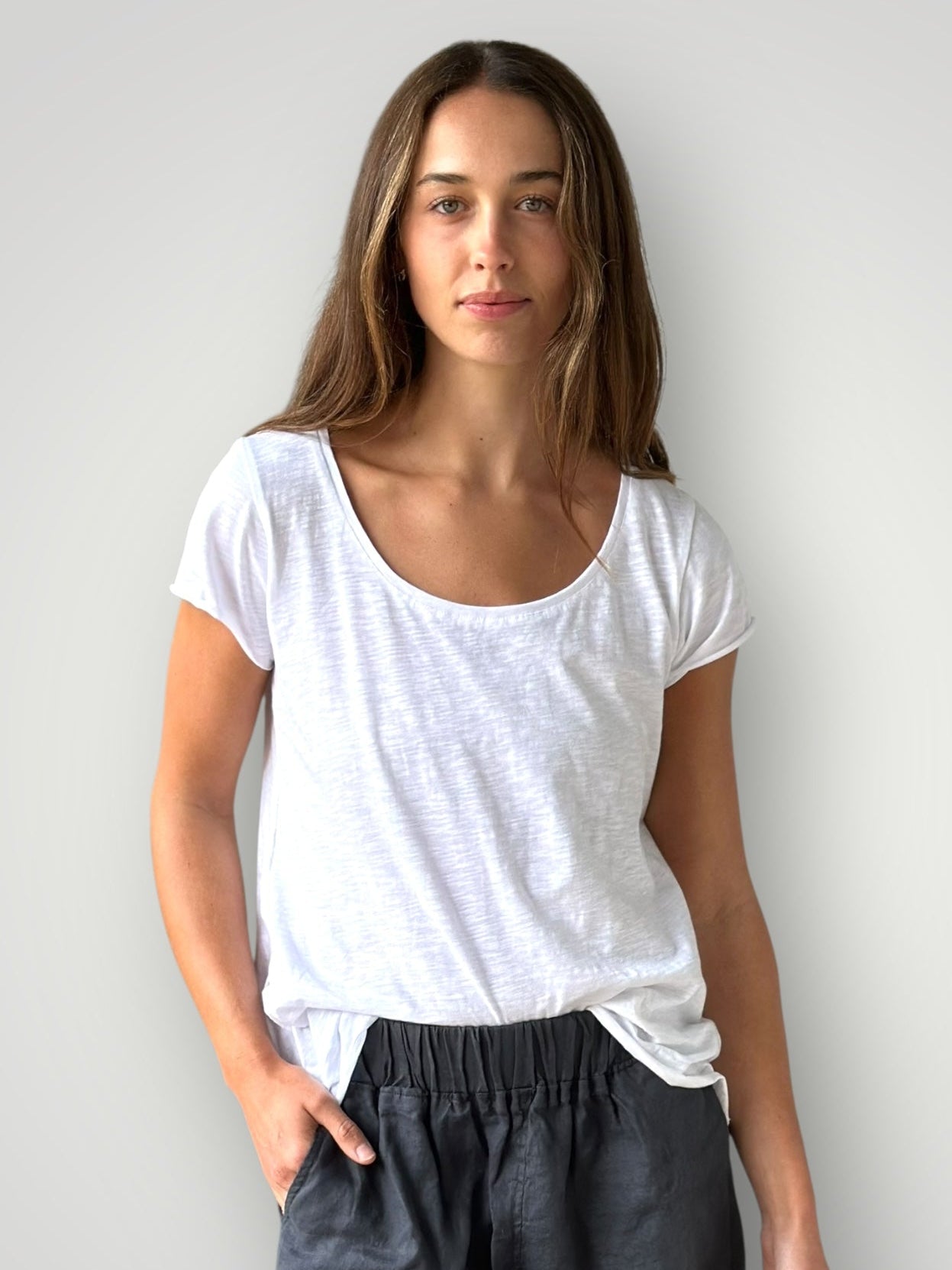 charlie tee -white cotton Apparel