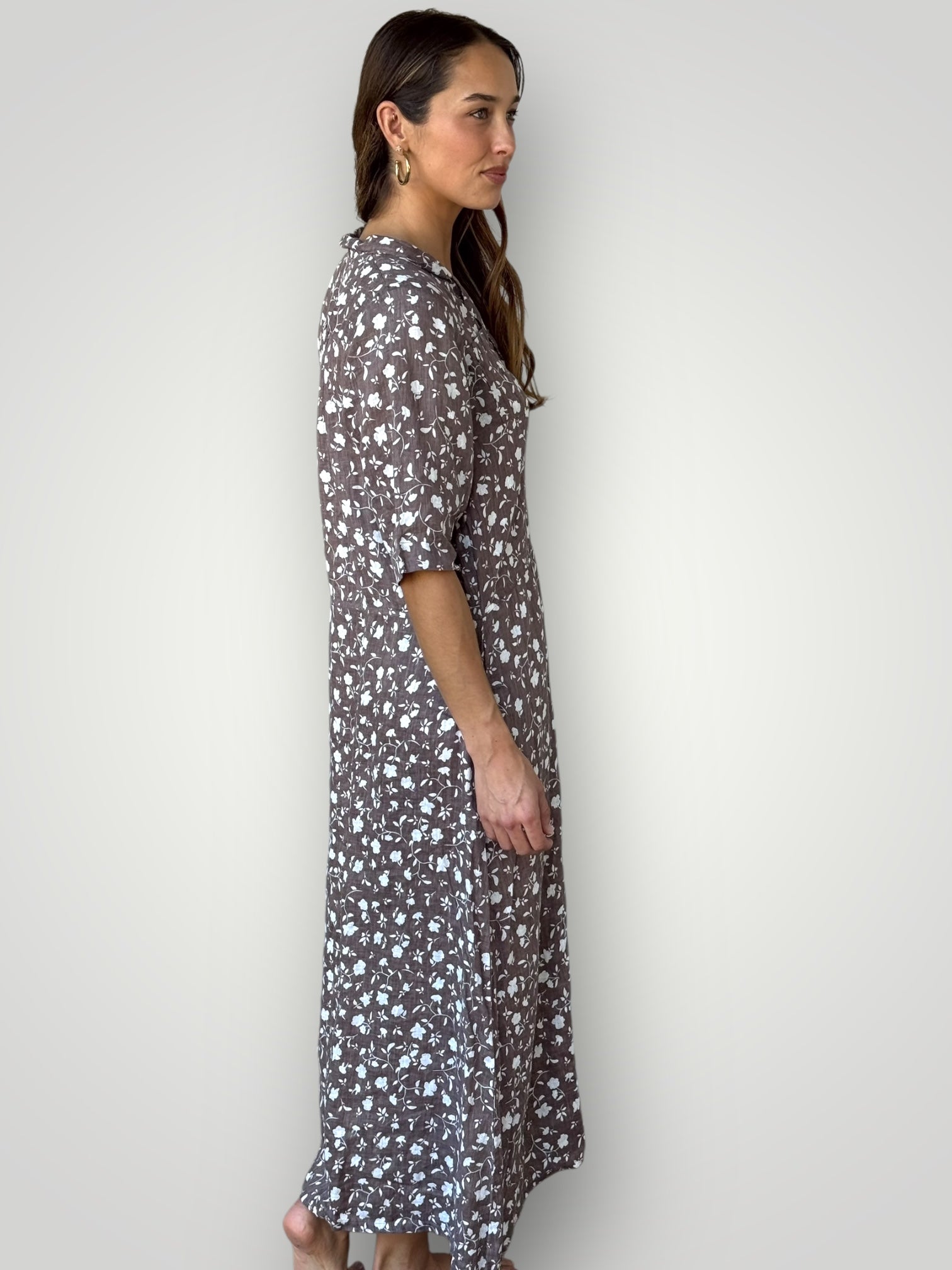 bridget dress - soil floral linen Apparel