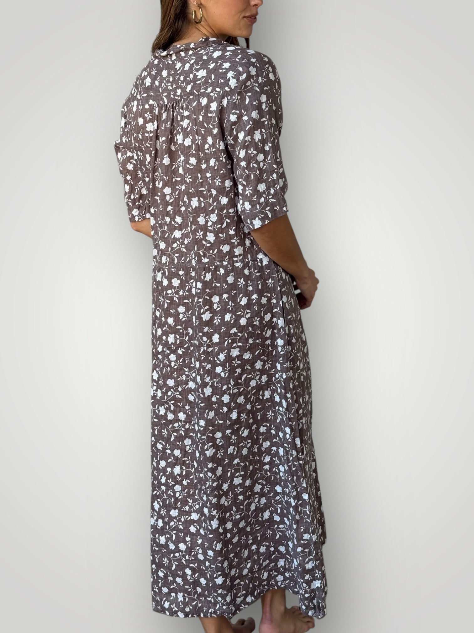 bridget dress - soil floral linen Apparel