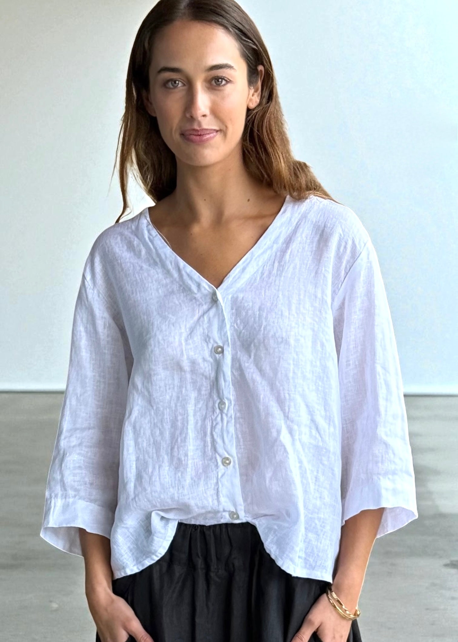raine shirt - white linen Apparel