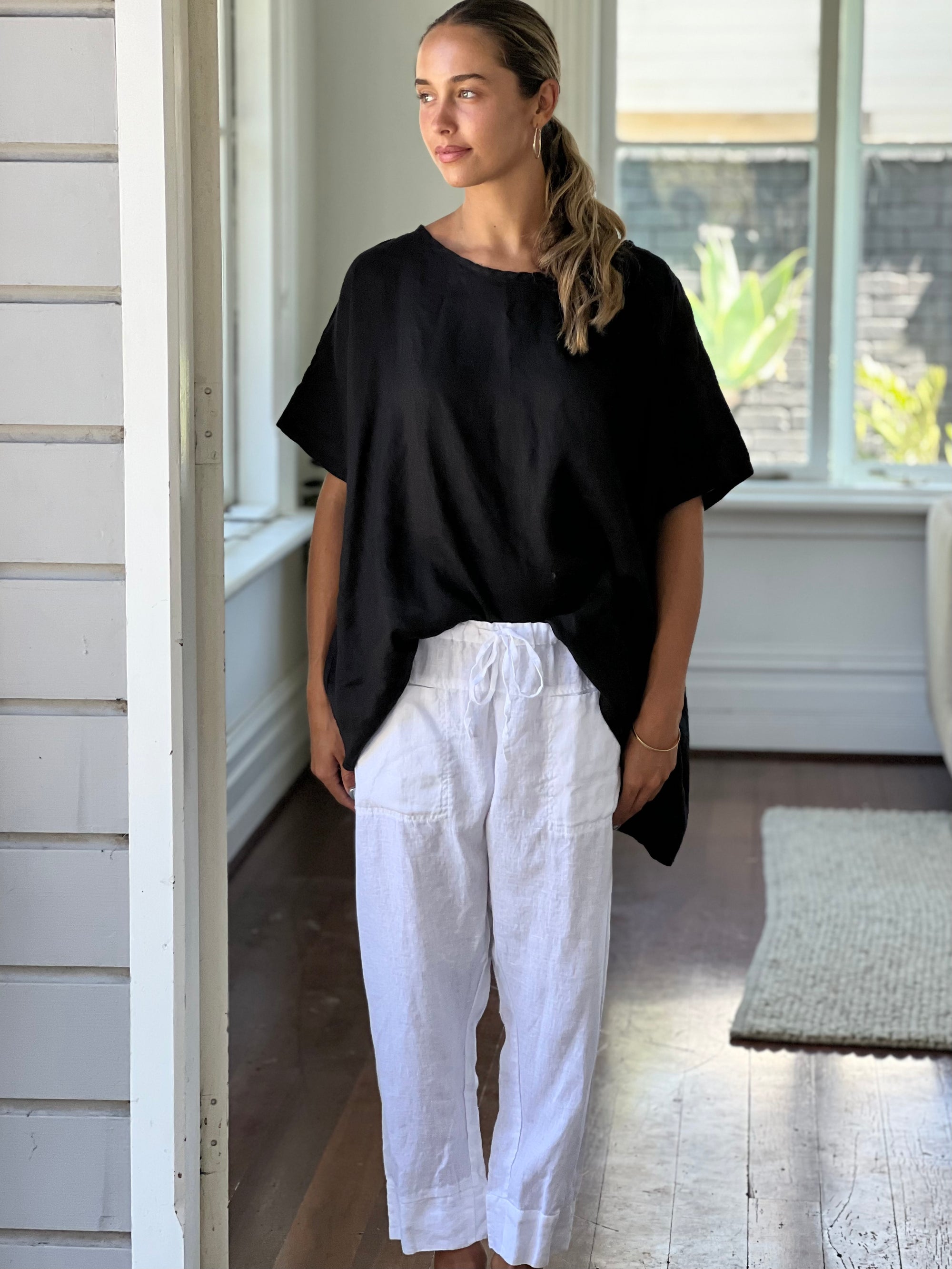 darcy pant - white linen Apparel