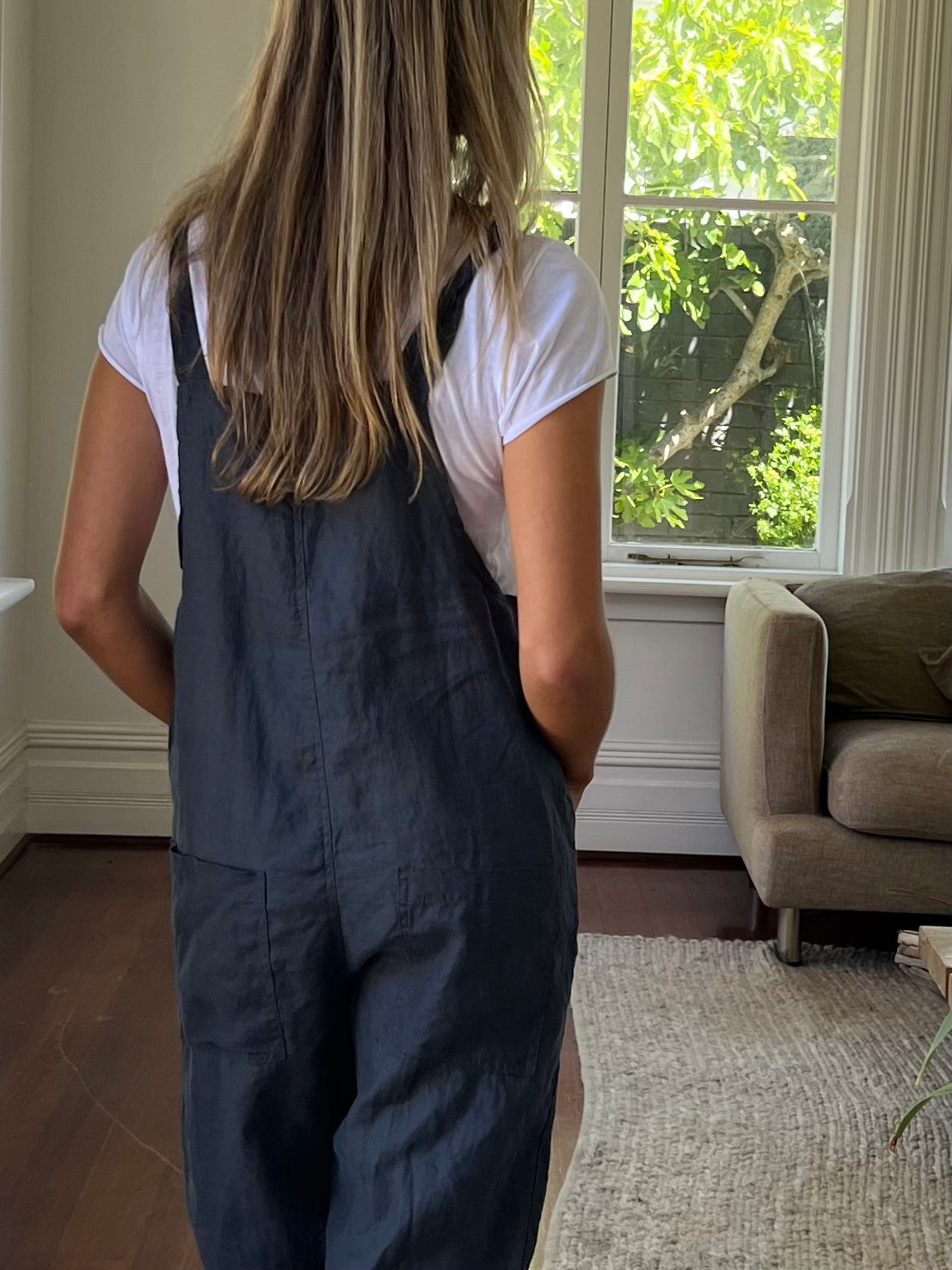 overalls -charcoal linen Apparel