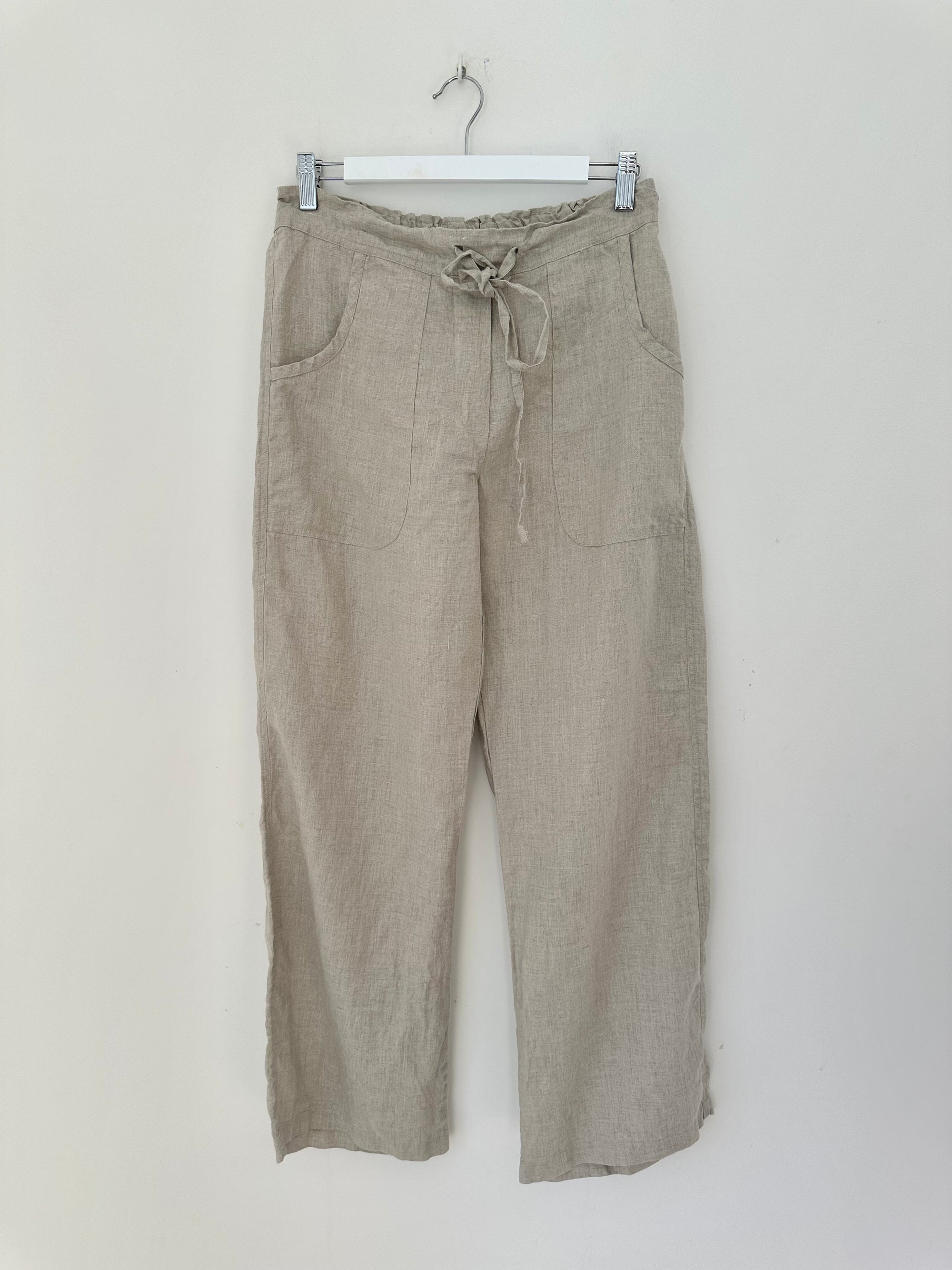 fleur straight leg pants - natural linen Apparel