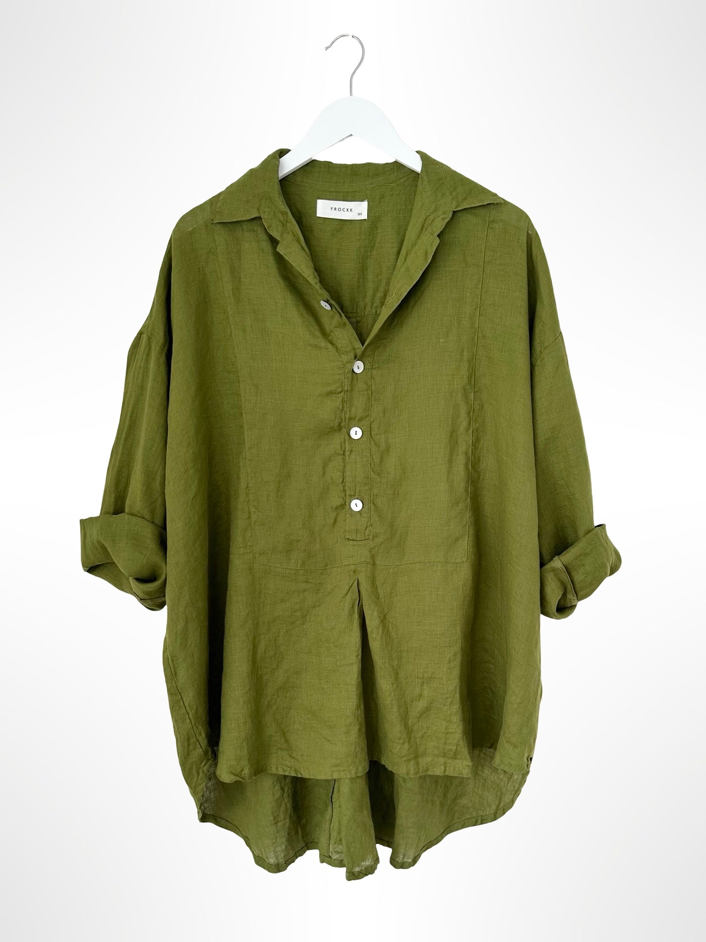 megan shirt - olive linen Apparel