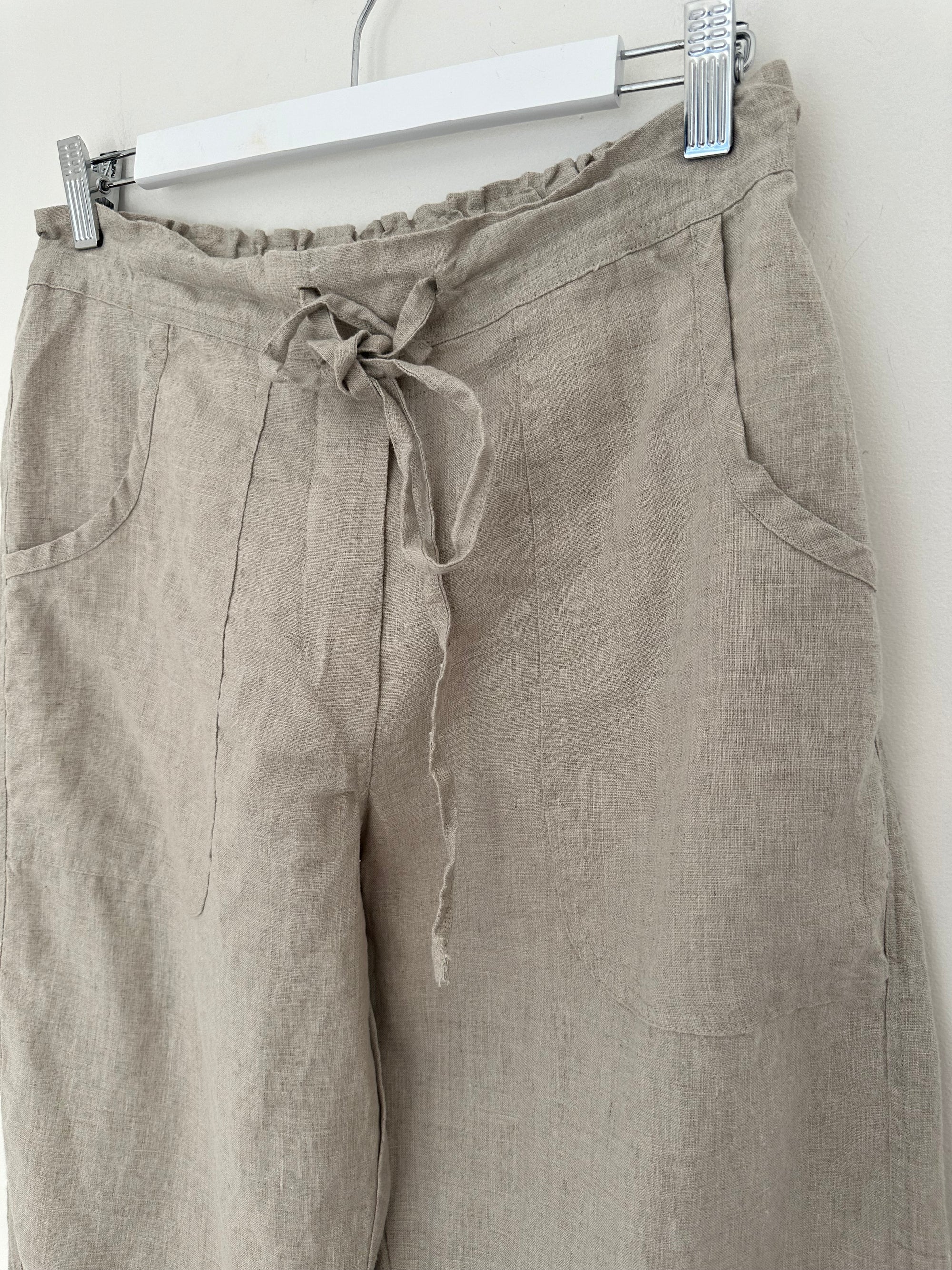 fleur straight leg pants - natural linen Apparel