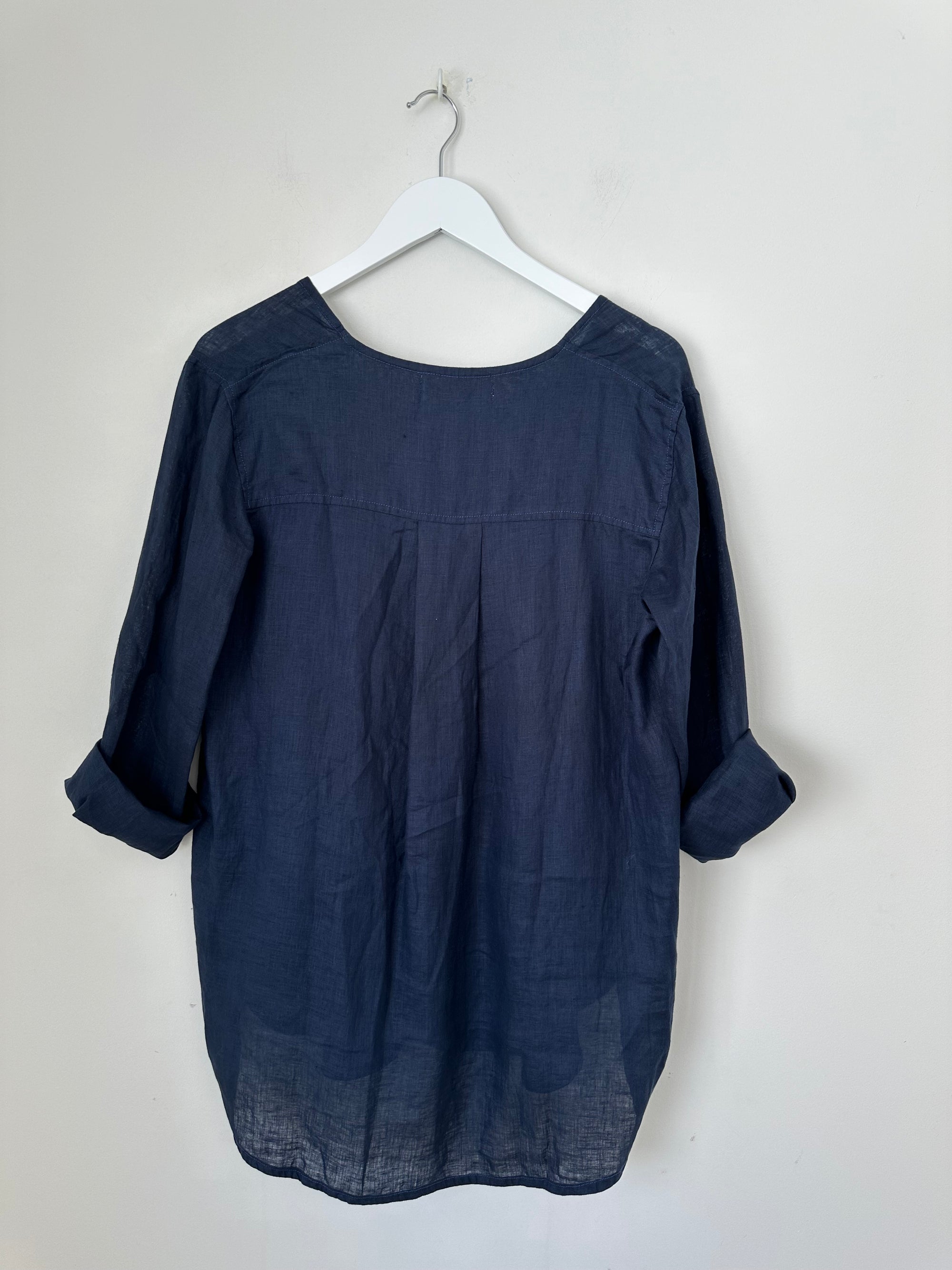 adrian top - navy linen Apparel