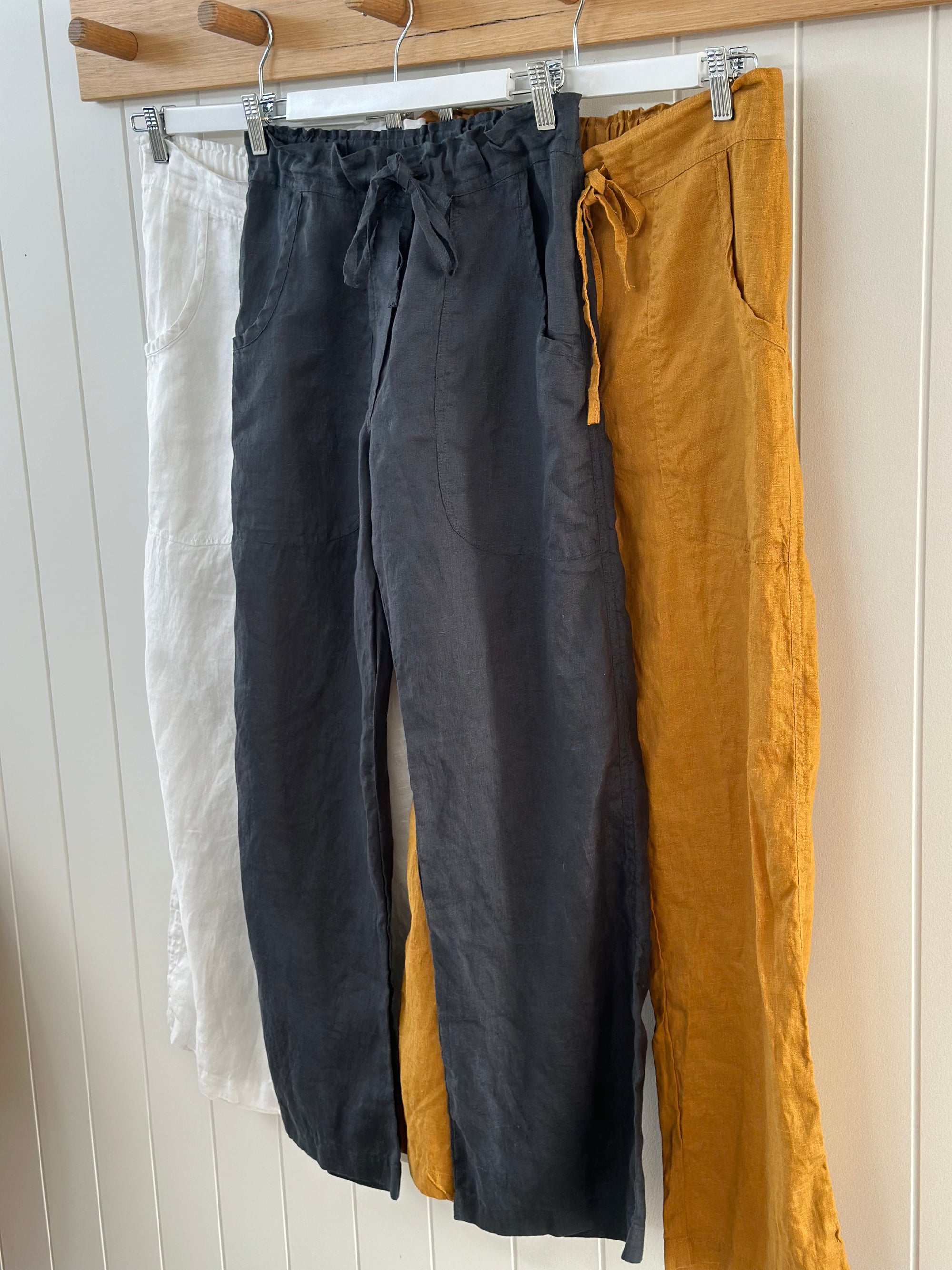 fleur straight leg pants - turmeric linen Apparel