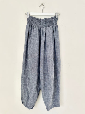 frankie pants - denim chambray linen Apparel