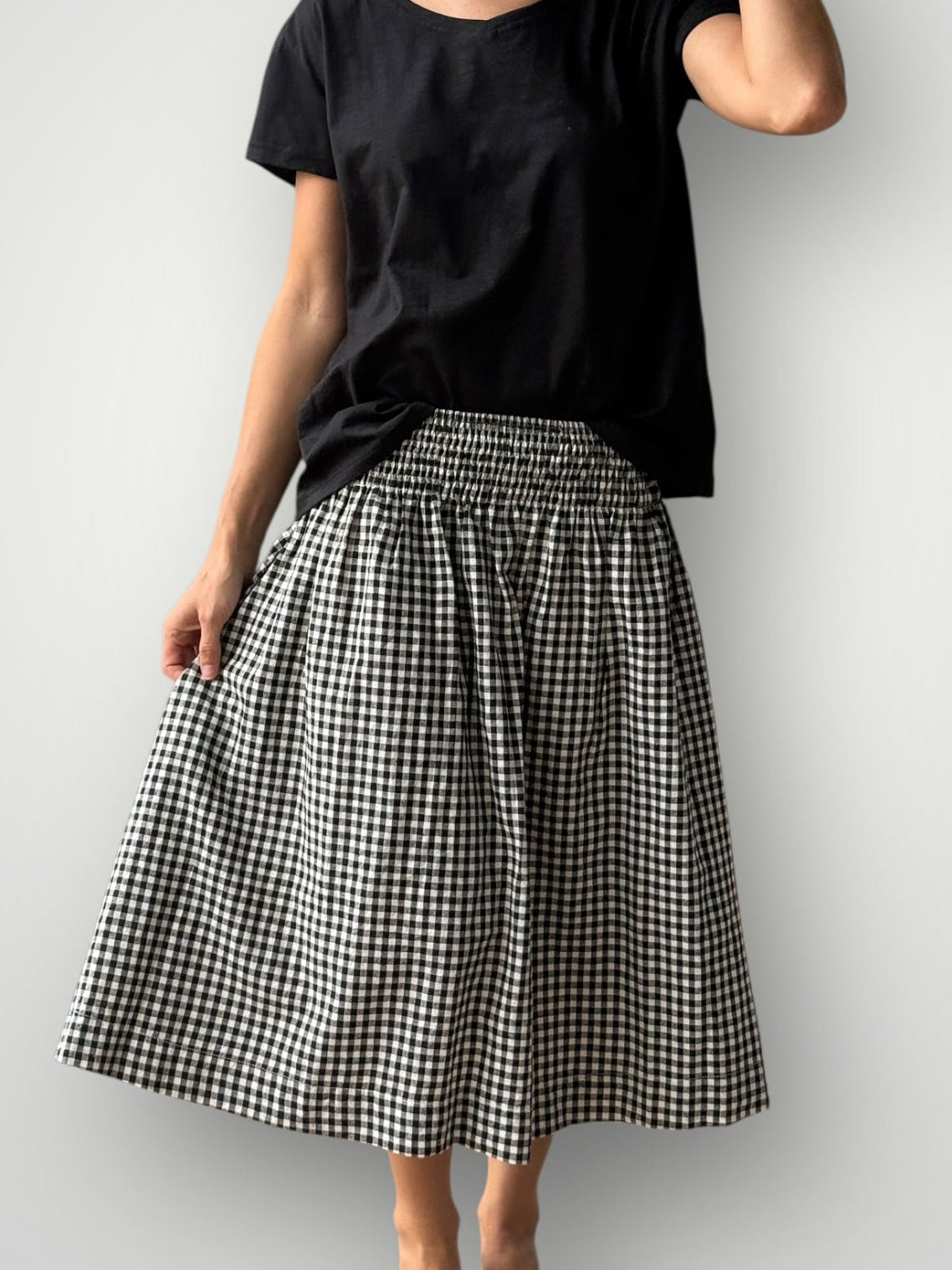 lola skirt - small black check Apparel