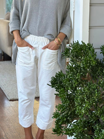 darcy capri pants - winter white knit Apparel  