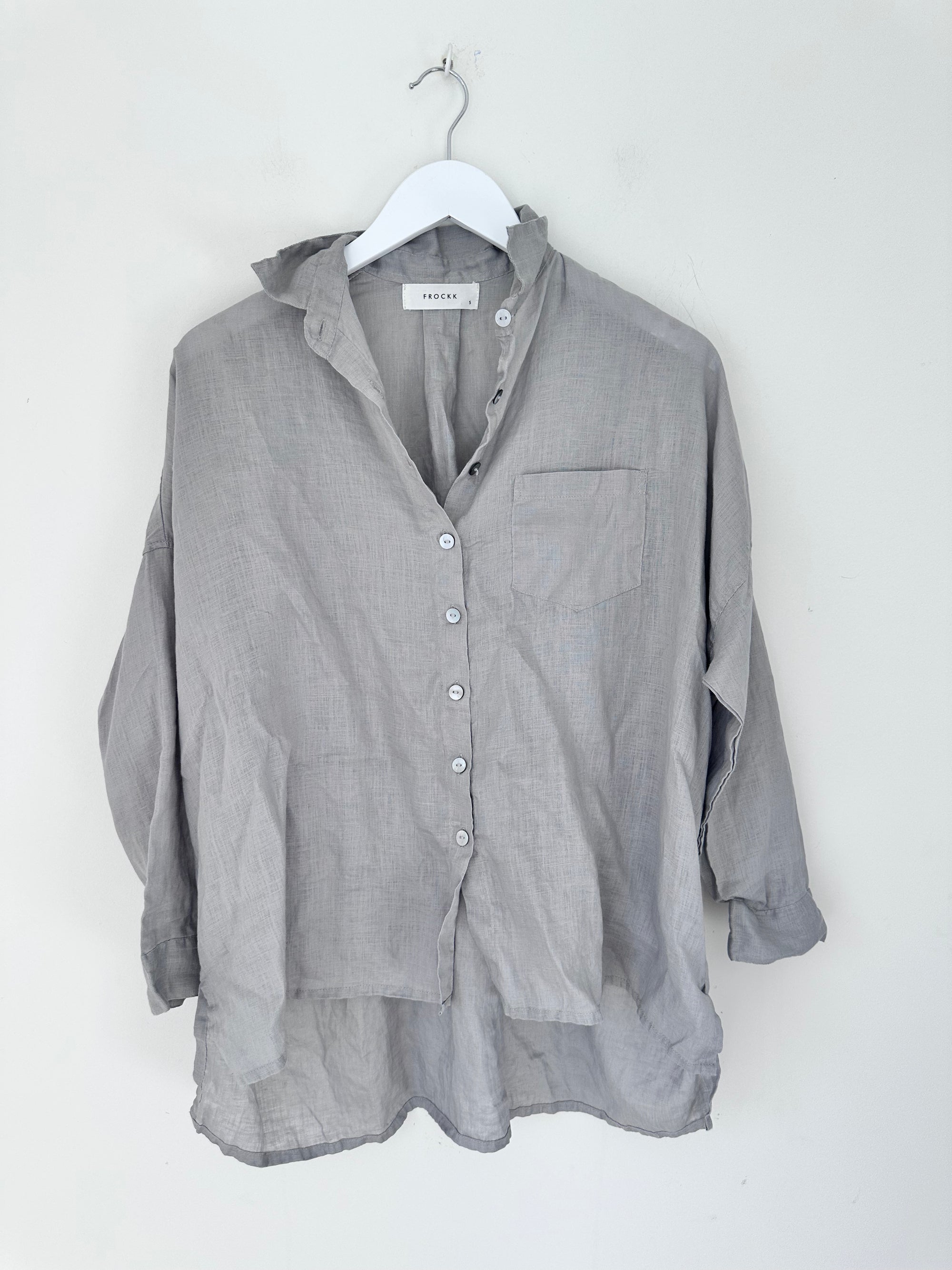 rosie shirt - soft grey linen Apparel