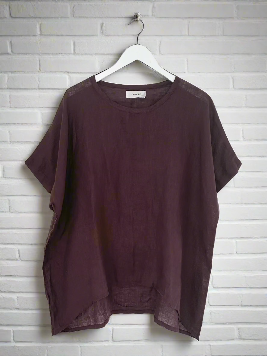 rachael top - chocolate linen gauze Apparel