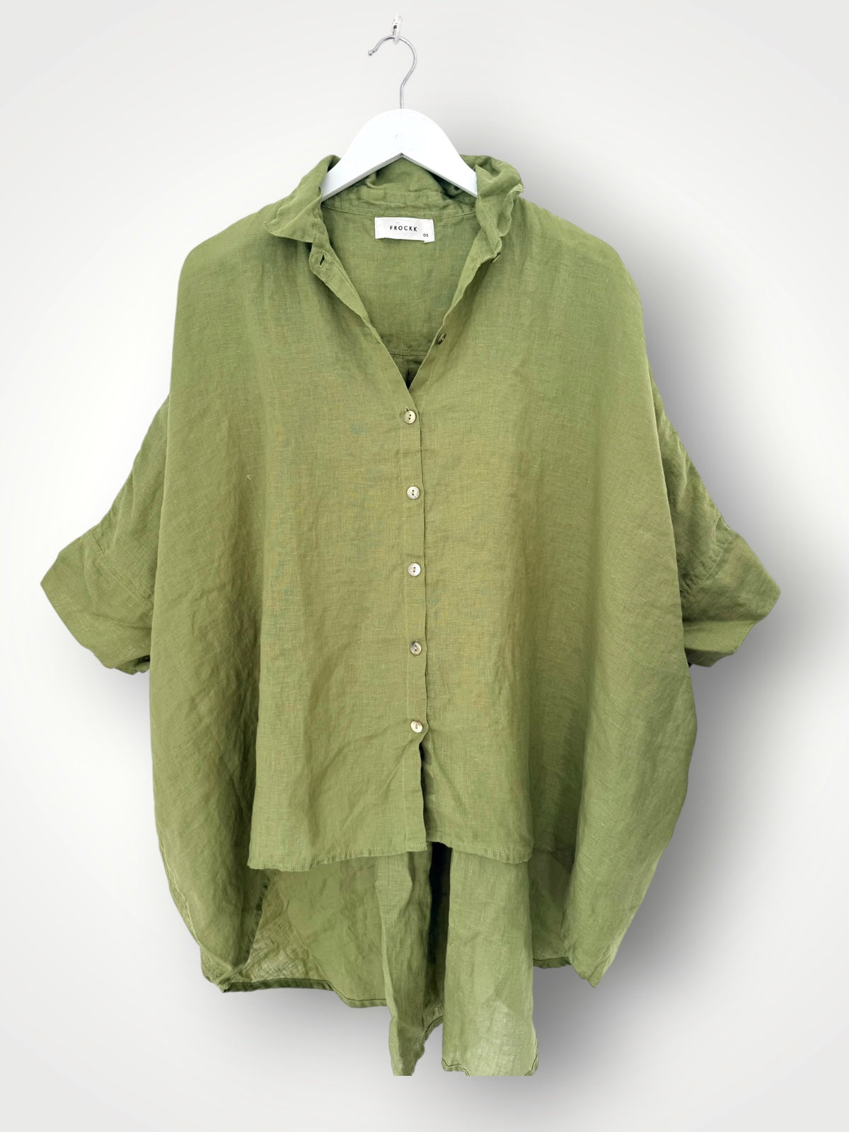 issey shirt - avocado linen Apparel