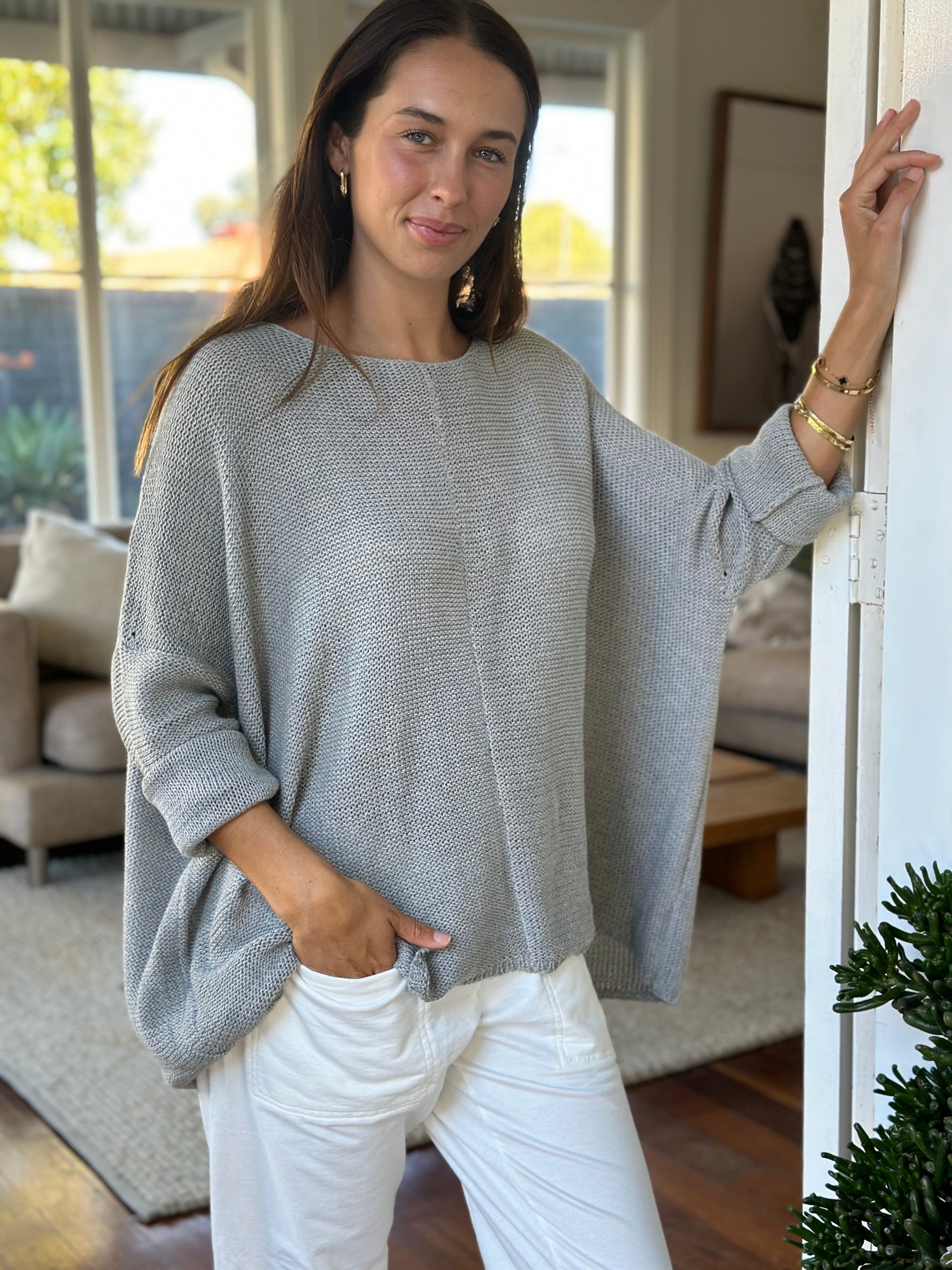 stella jersey - pebble grey cotton knit Apparel