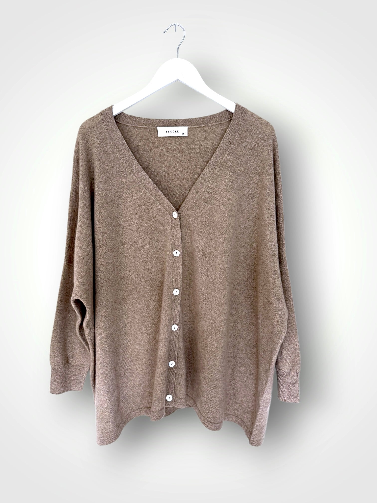 boyfriend cashmere cardigan -natural Apparel