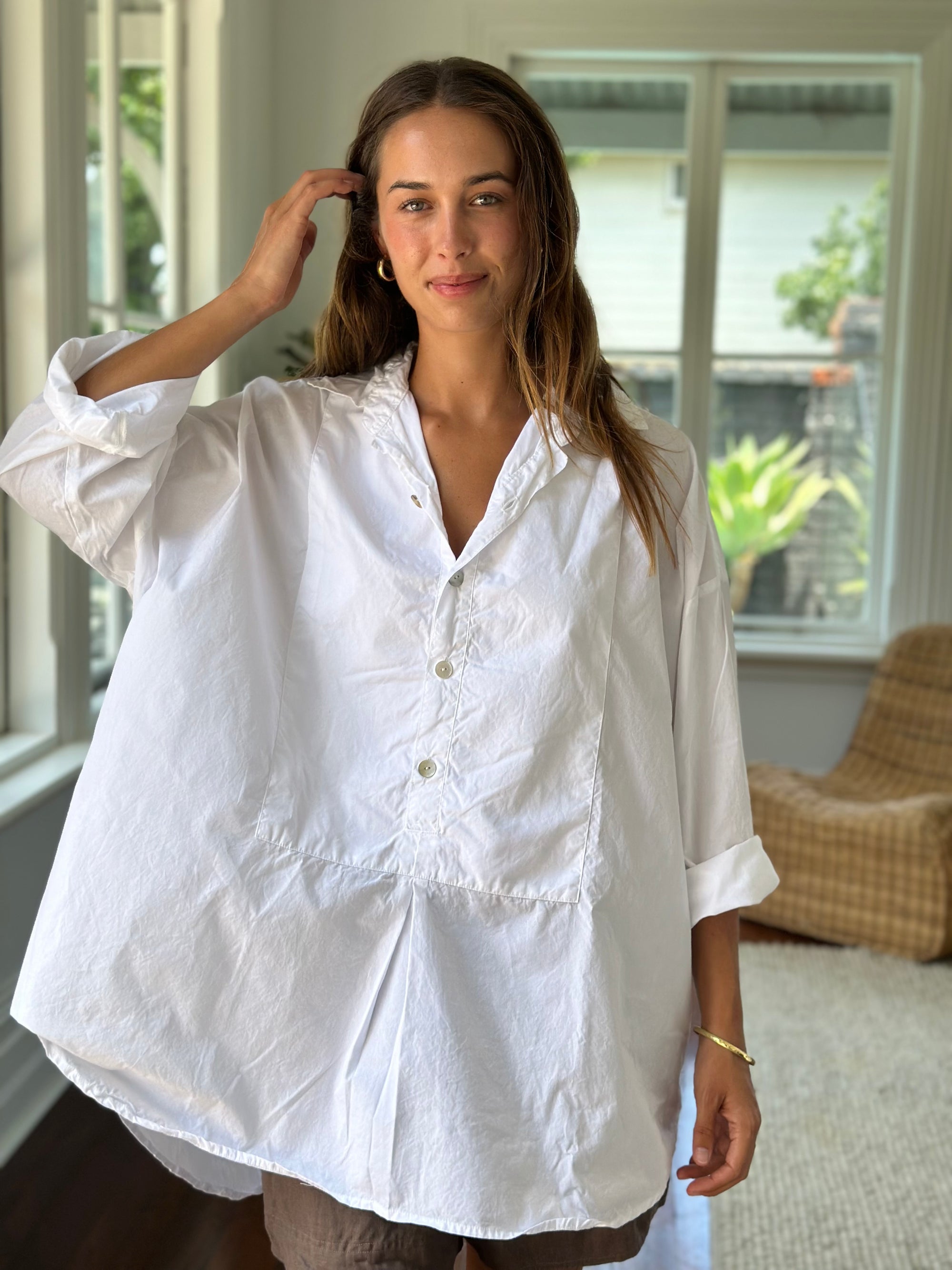 megan shirt - white cotton Apparel  