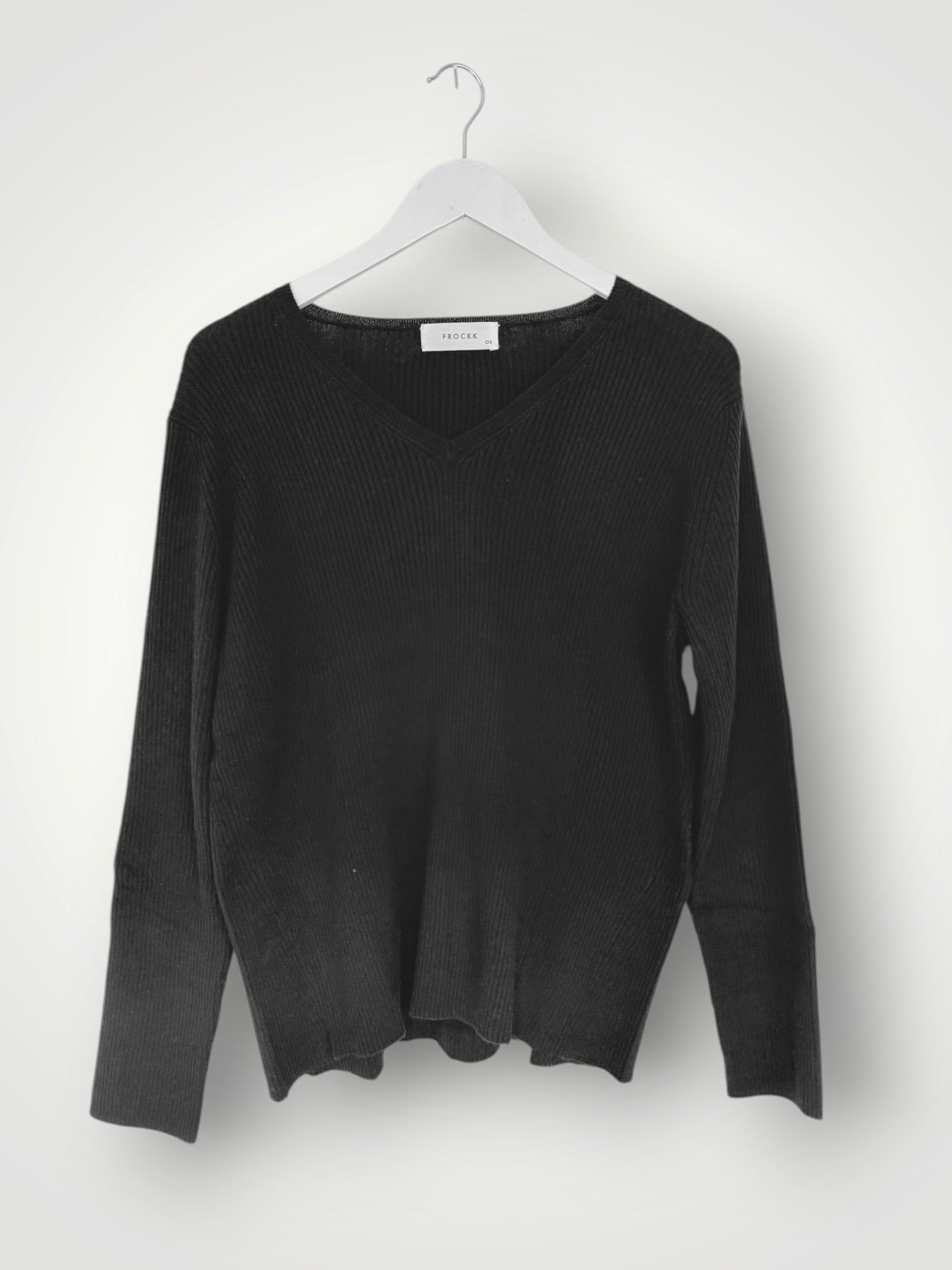 georgia v neck ribbed -black General