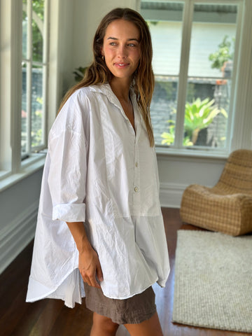 megan shirt - white cotton Apparel  