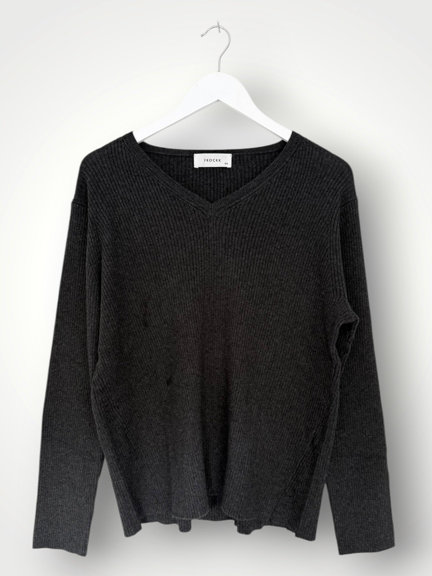 georgia v neck ribbed -charcoal General