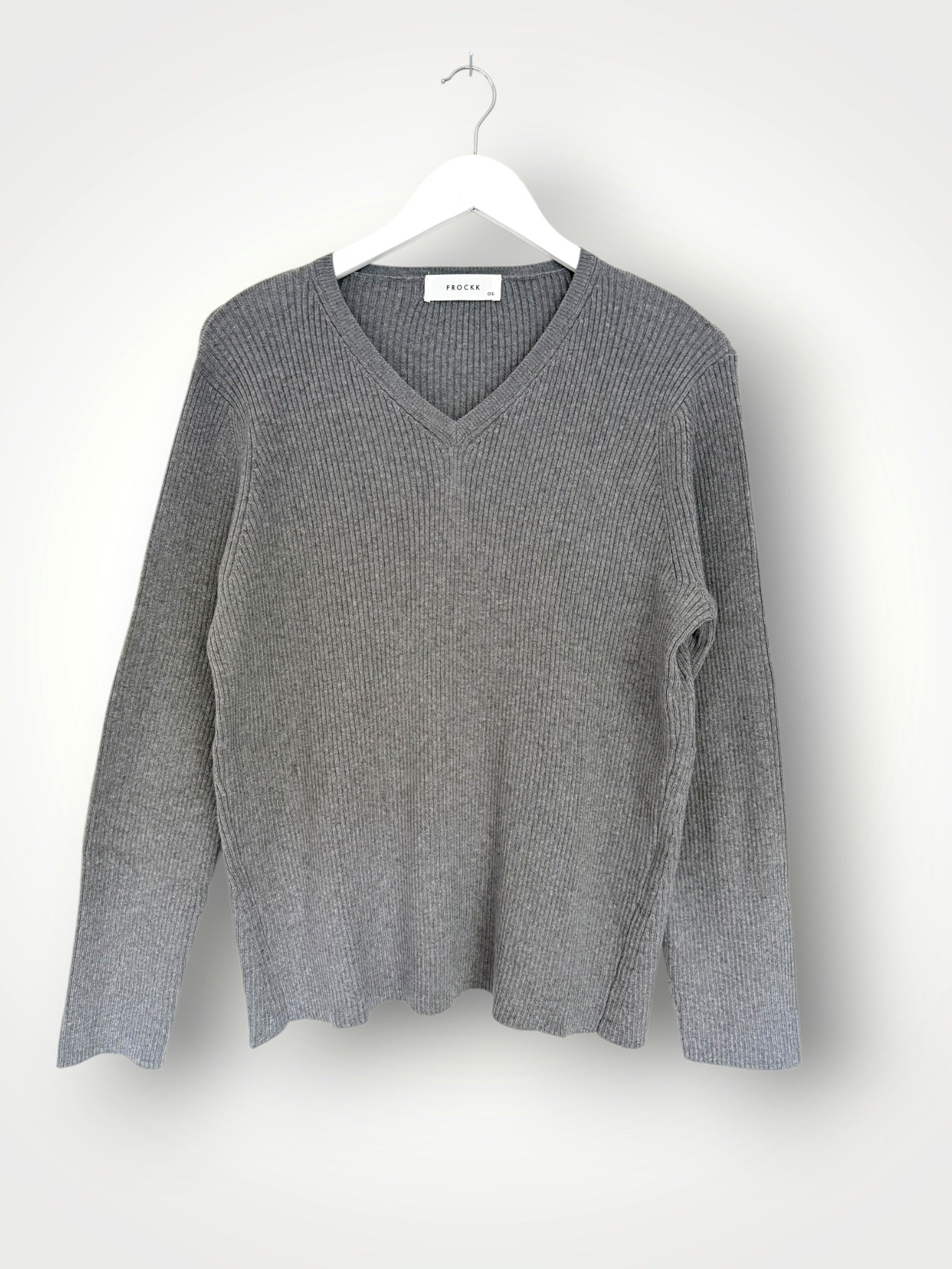 georgia v neck ribbed -grey General
