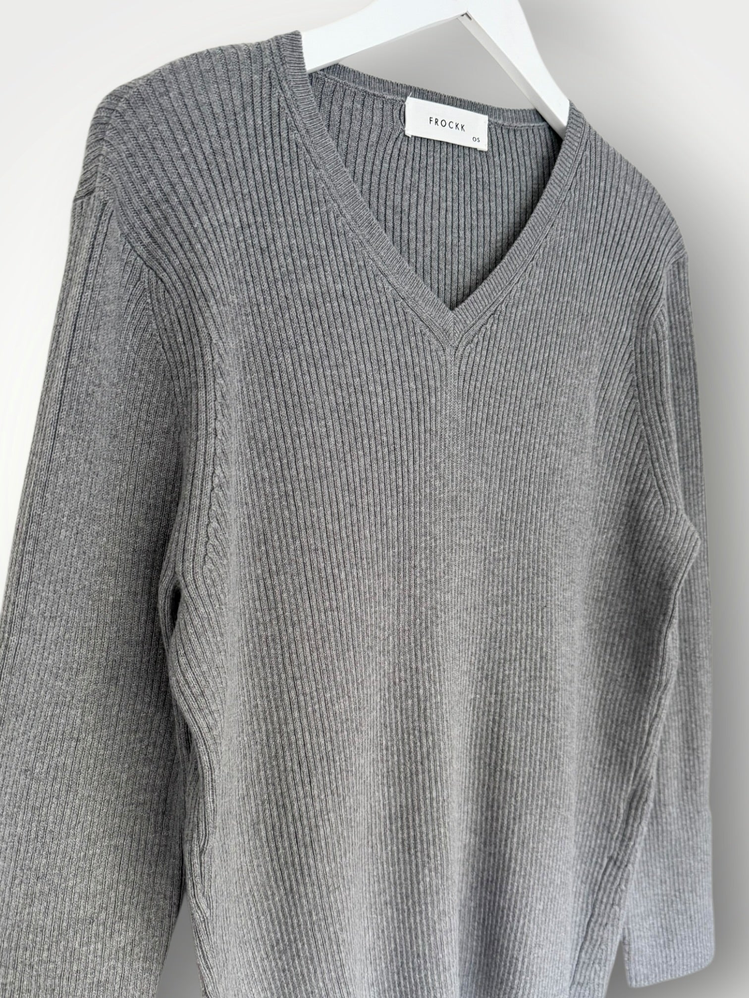 georgia v neck ribbed -grey General