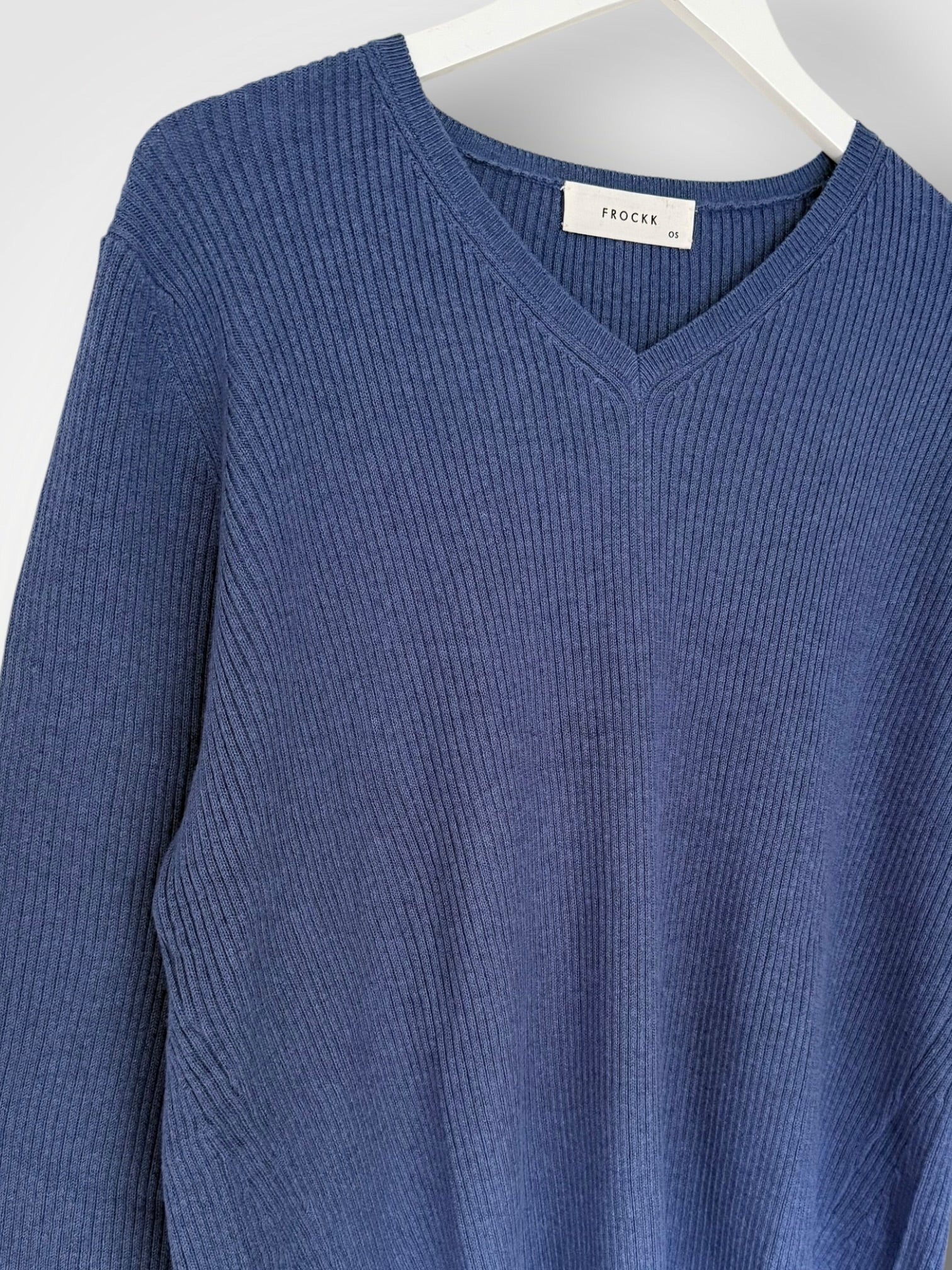 georgia v neck ribbed - denim General